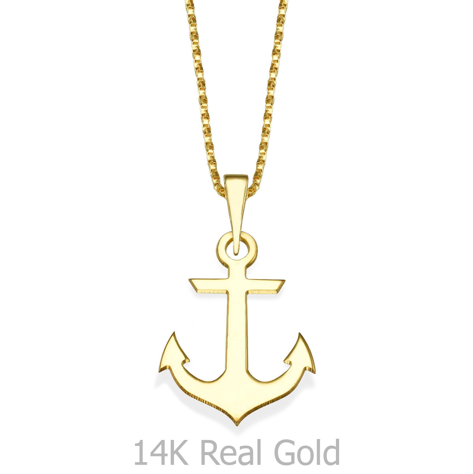 תליון ושרשרת מזהב צהוב 14 קראט - עוגן הזהב תליון ושרשרת מזהב צהוב 14 קראט - עוגן הזהב