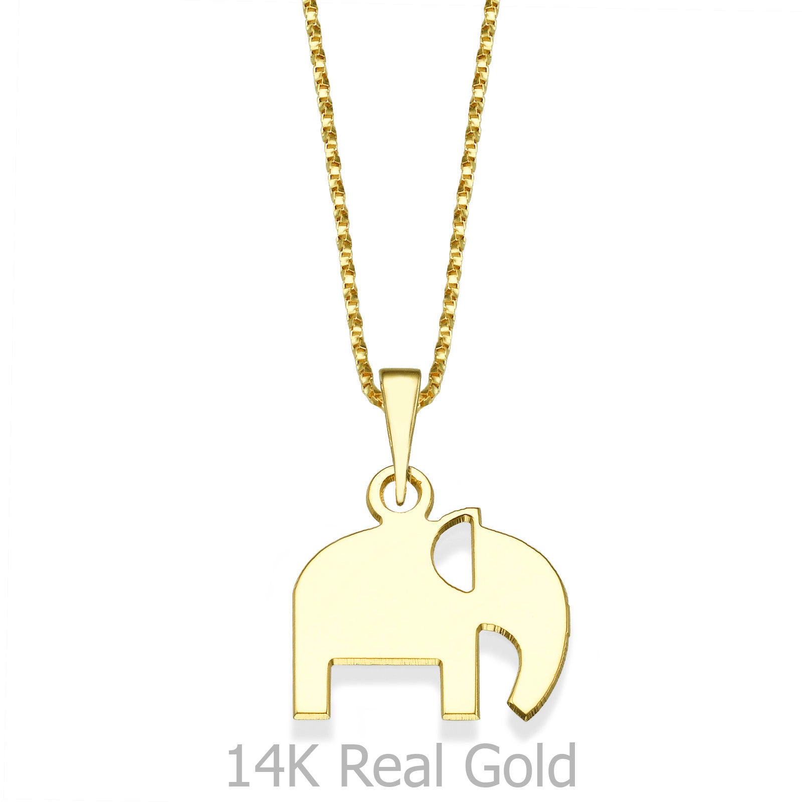 תליון ושרשרת מזהב צהוב 14 קראט - פיל אלי תליון ושרשרת מזהב צהוב 14 קראט - פיל אלי