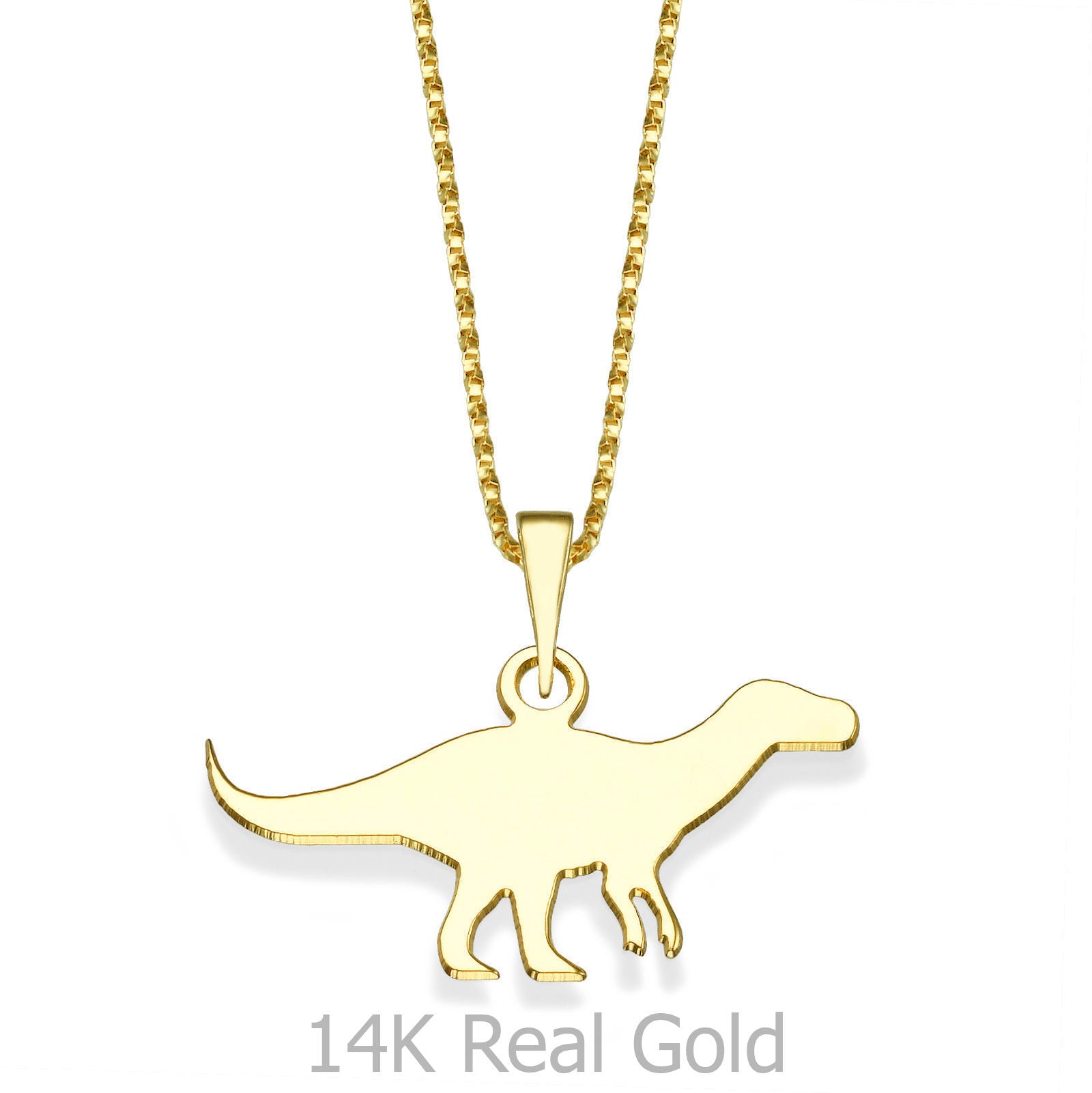 תליון ושרשרת מזהב צהוב 14 קראט - דינוזאור דינו תליון ושרשרת מזהב צהוב 14 קראט - דינוזאור דינו