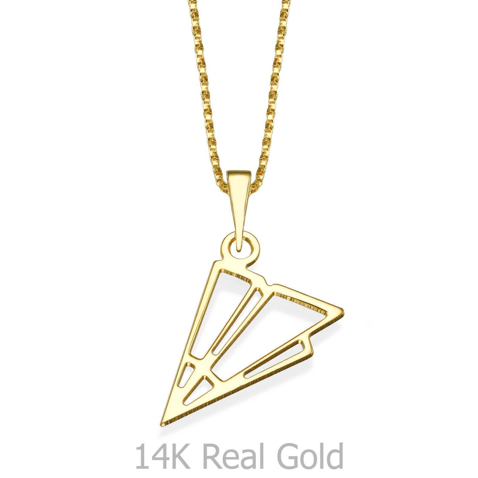 תליון ושרשרת מזהב צהוב 14 קראט - טייסן תליון ושרשרת מזהב צהוב 14 קראט - טייסן