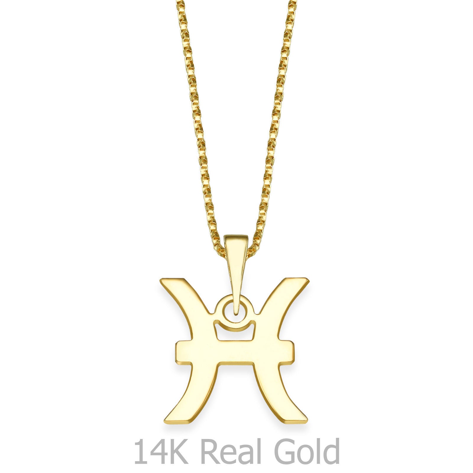 תליון ושרשרת מזהב צהוב 14 קראט - דגים תליון ושרשרת מזהב צהוב 14 קראט - דגים