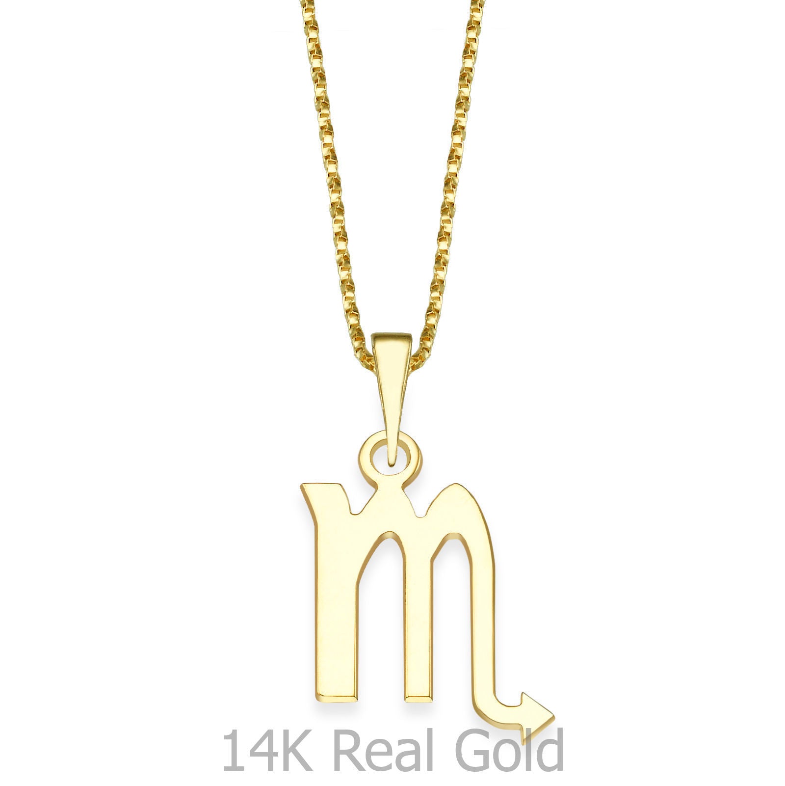 תליון ושרשרת מזהב צהוב 14 קראט - עקרב תליון ושרשרת מזהב צהוב 14 קראט - עקרב