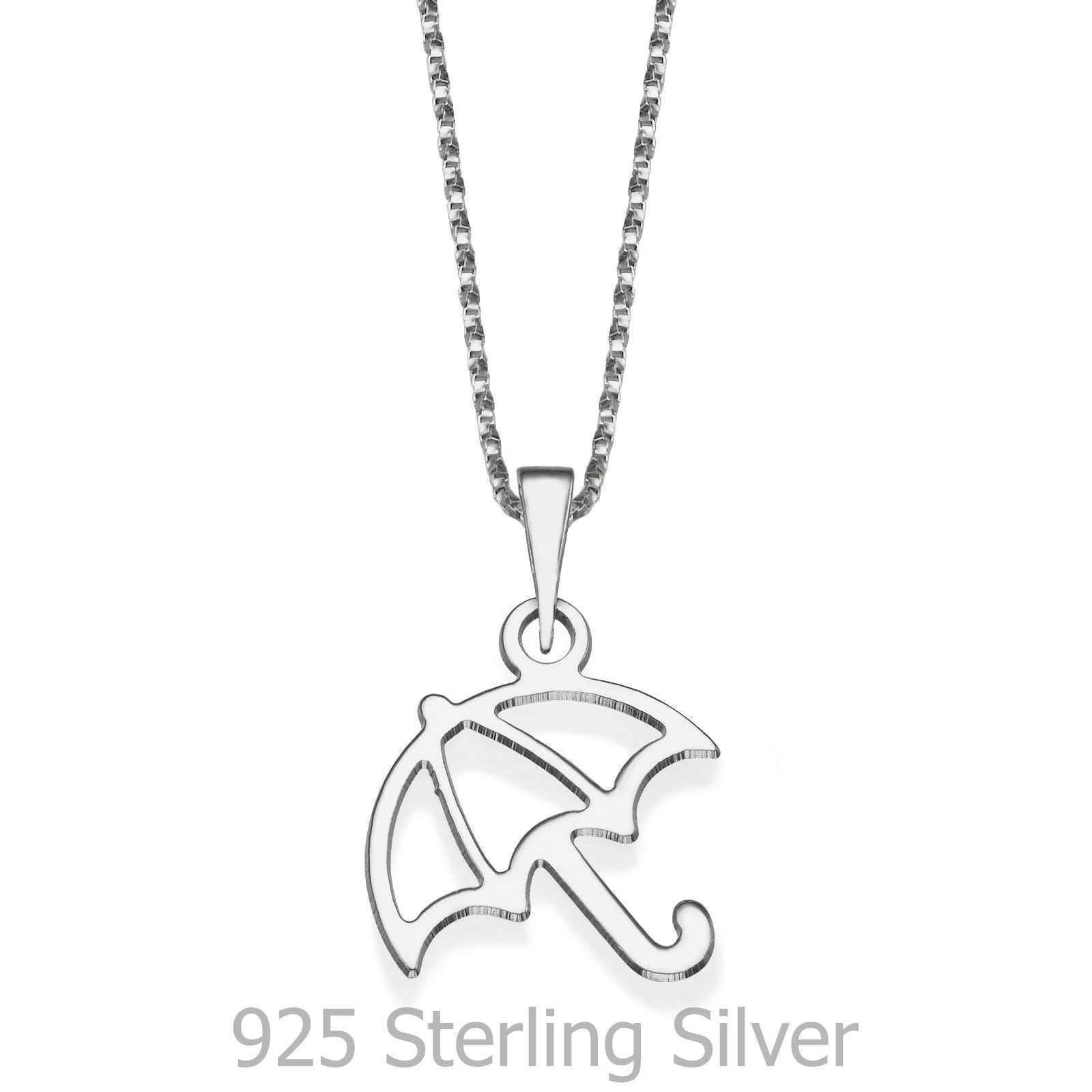 תליון ושרשרת מכסף אמיתי 925  - מטריית הזהב תליון ושרשרת מכסף אמיתי 925  - מטריית הזהב