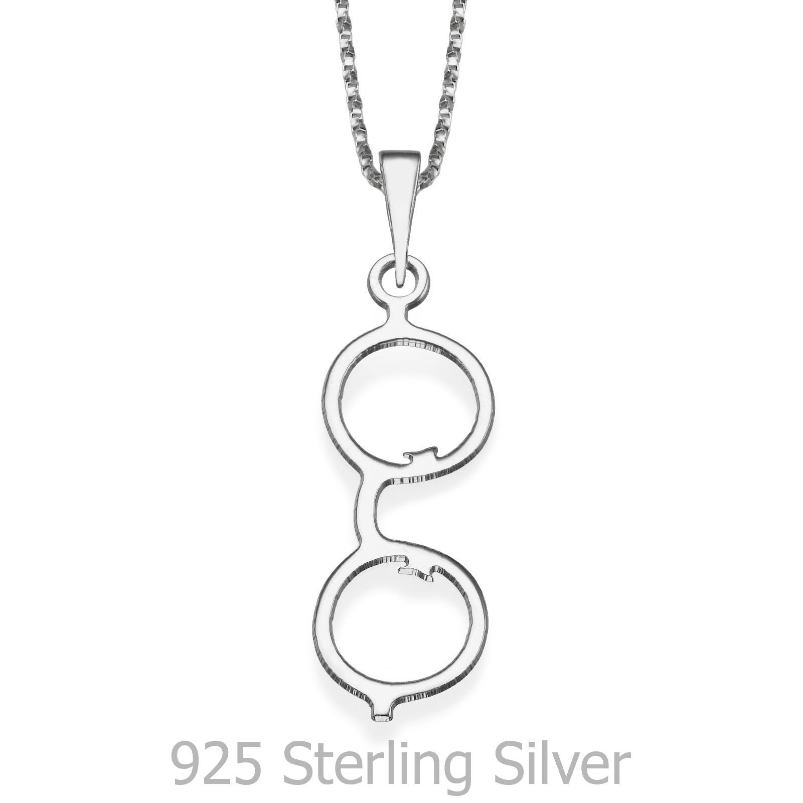 תליון ושרשרת מכסף אמיתי 925 - משקפי הזהב תליון ושרשרת מכסף אמיתי 925 - משקפי הזהב