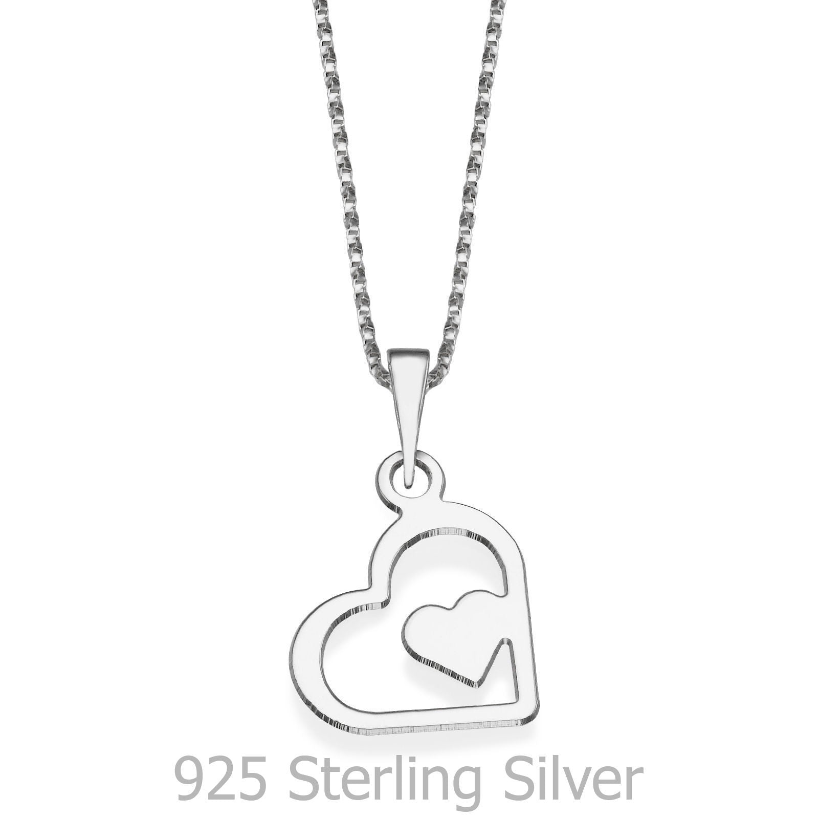 תליון ושרשרת מכסף אמיתי 925  - לבבות מופלאים תליון ושרשרת מכסף אמיתי 925  - לבבות מופלאים