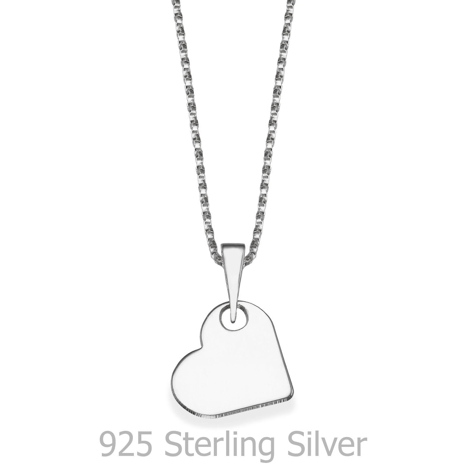 תליון ושרשרת מכסף אמיתי 925 - לב קלאסי תליון ושרשרת מכסף אמיתי 925 - לב קלאסי