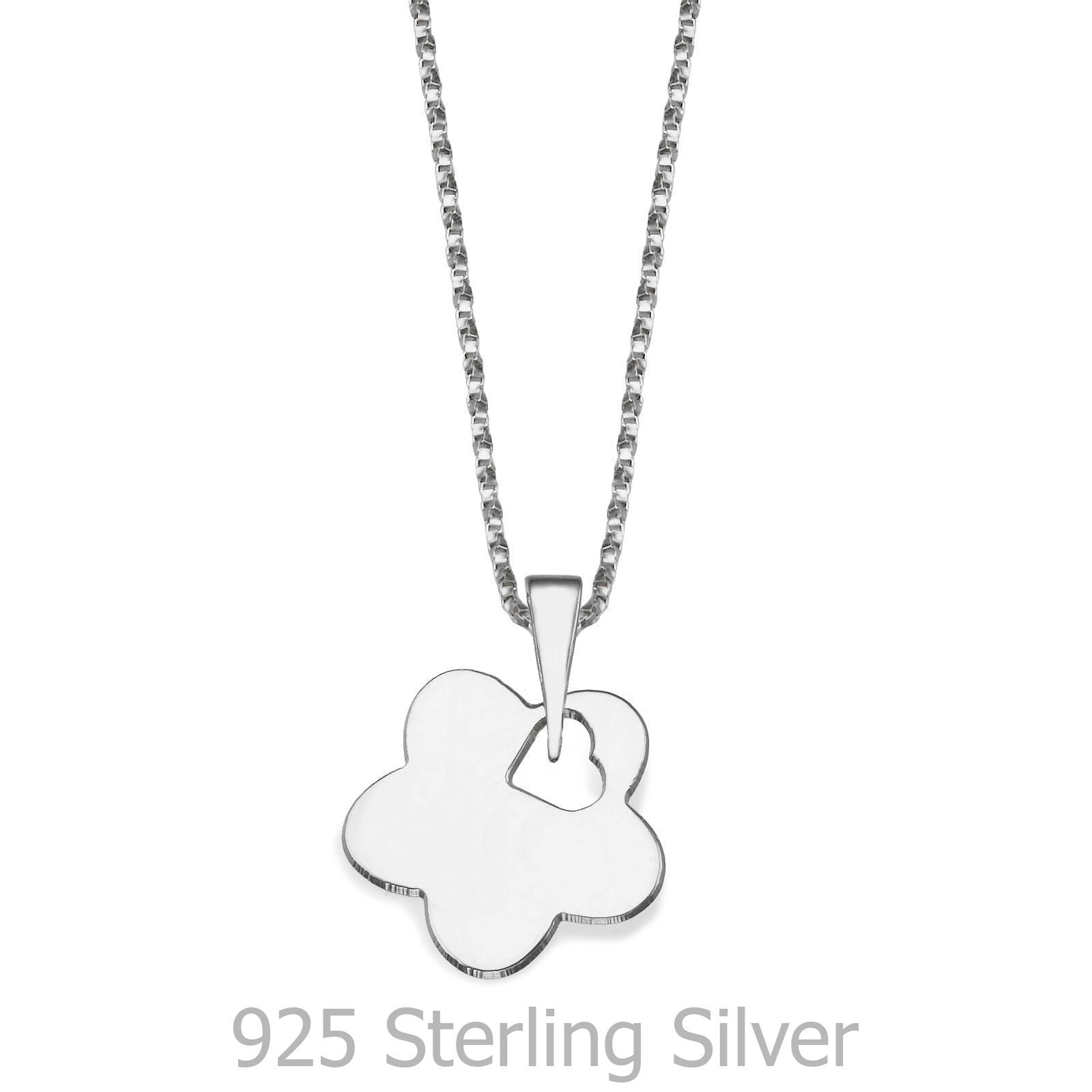 תליון ושרשרת מכסף אמיתי 925 - פרח לב הזהב תליון ושרשרת מכסף אמיתי 925 - פרח לב הזהב