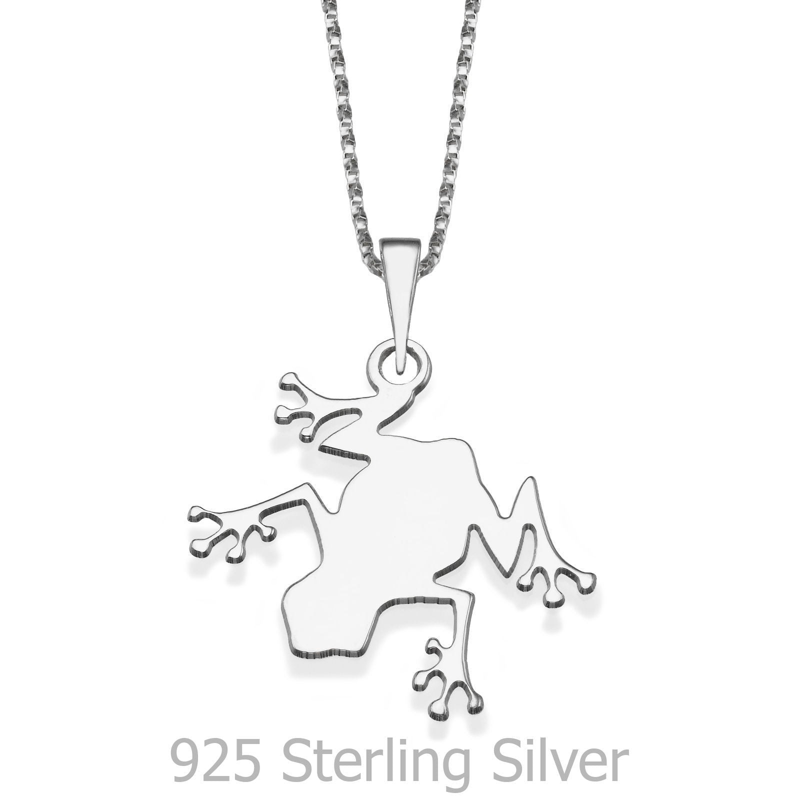 תליון ושרשרת מכסף אמיתי 925  - צפרדע פרוגי תליון ושרשרת מכסף אמיתי 925  - צפרדע פרוגי