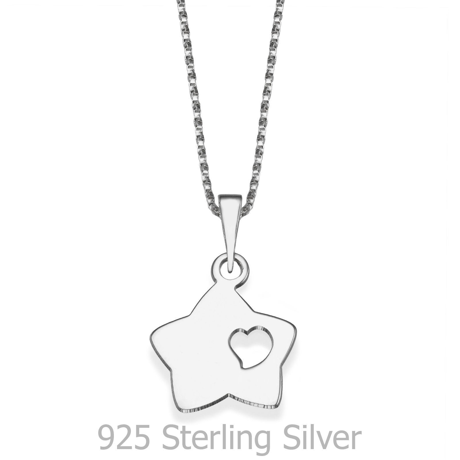 תליון ושרשרת מכסף אמיתי 925  - ליבת הכוכב תליון ושרשרת מכסף אמיתי 925  - ליבת הכוכב