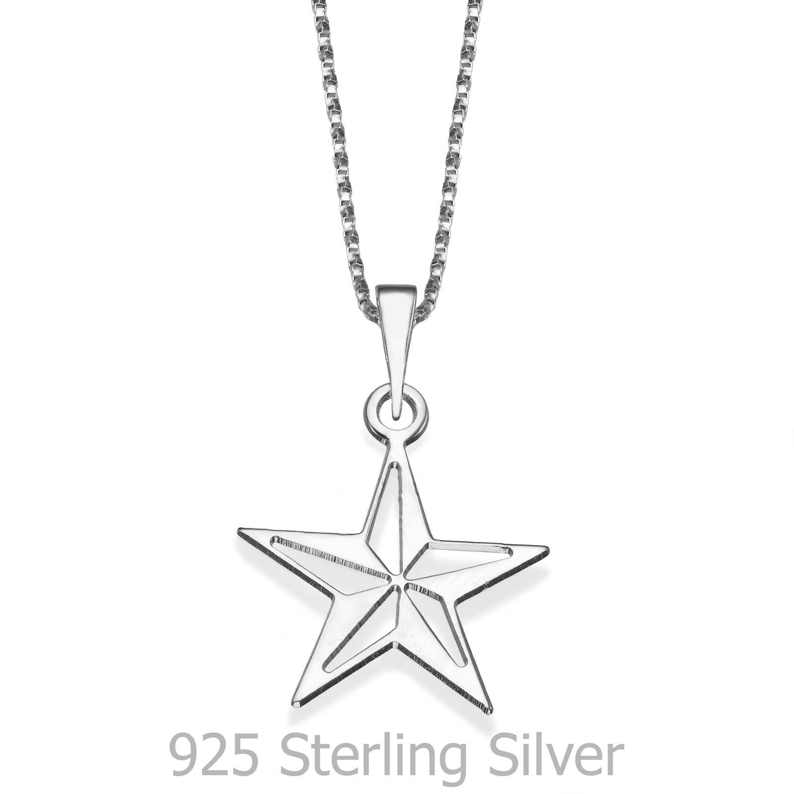 תליון ושרשרת מכסף אמיתי 925  - מצפן תליון ושרשרת מכסף אמיתי 925  - מצפן