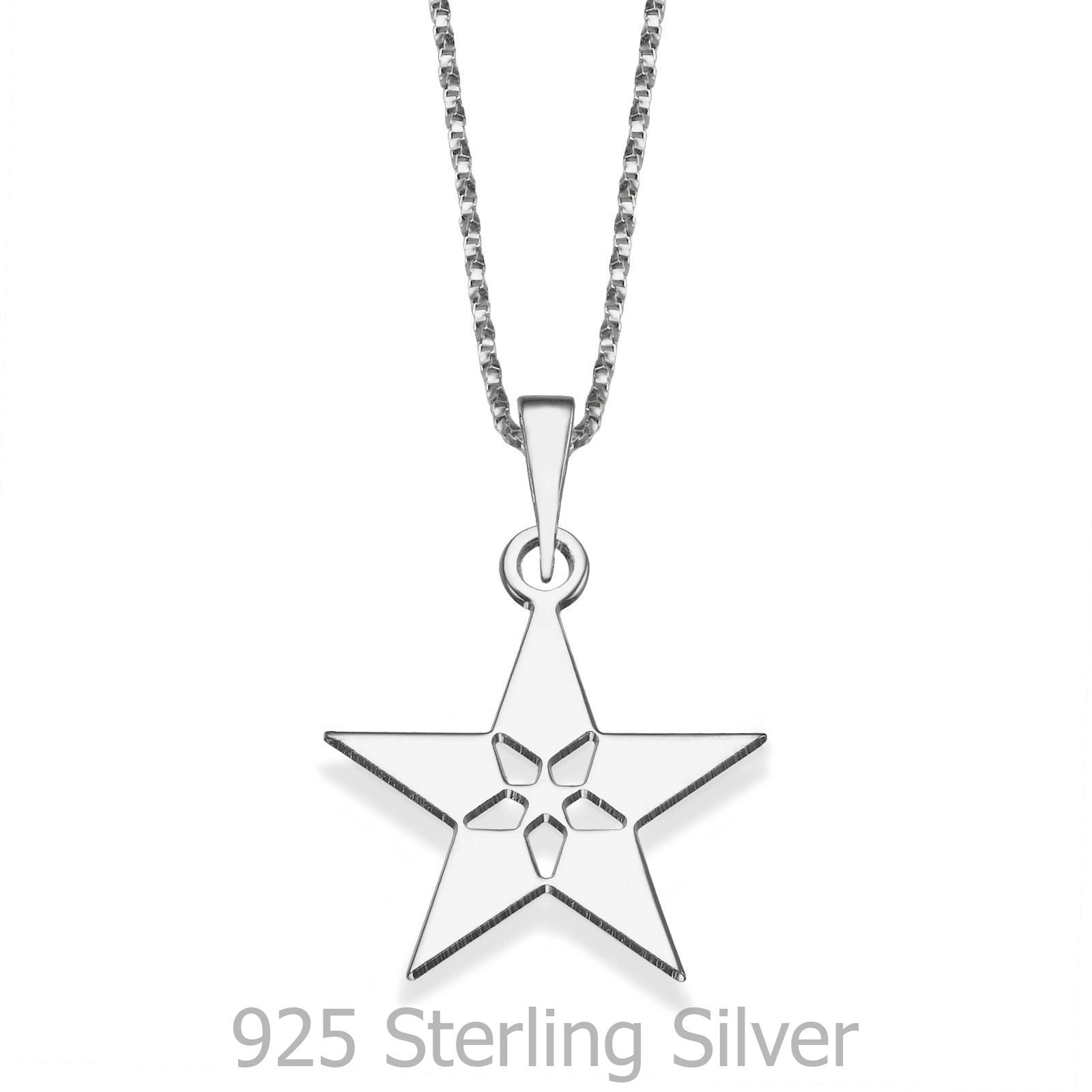 תליון ושרשרת מכסף אמיתי 925  - שלושה כוכבים תליון ושרשרת מכסף אמיתי 925  - שלושה כוכבים