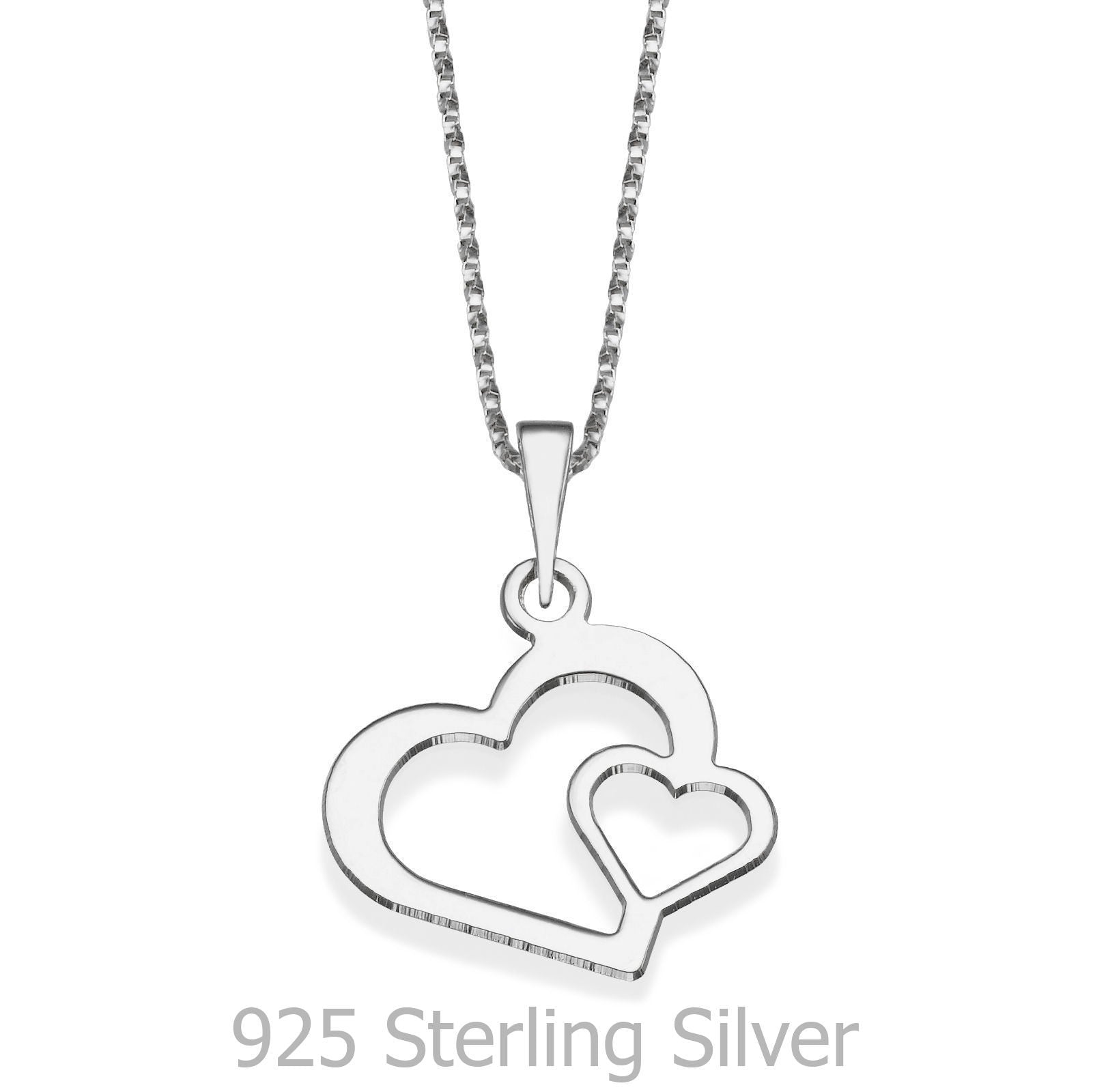 תליון ושרשרת מכסף אמיתי 925 - מכל הלב תליון ושרשרת מכסף אמיתי 925 - מכל הלב