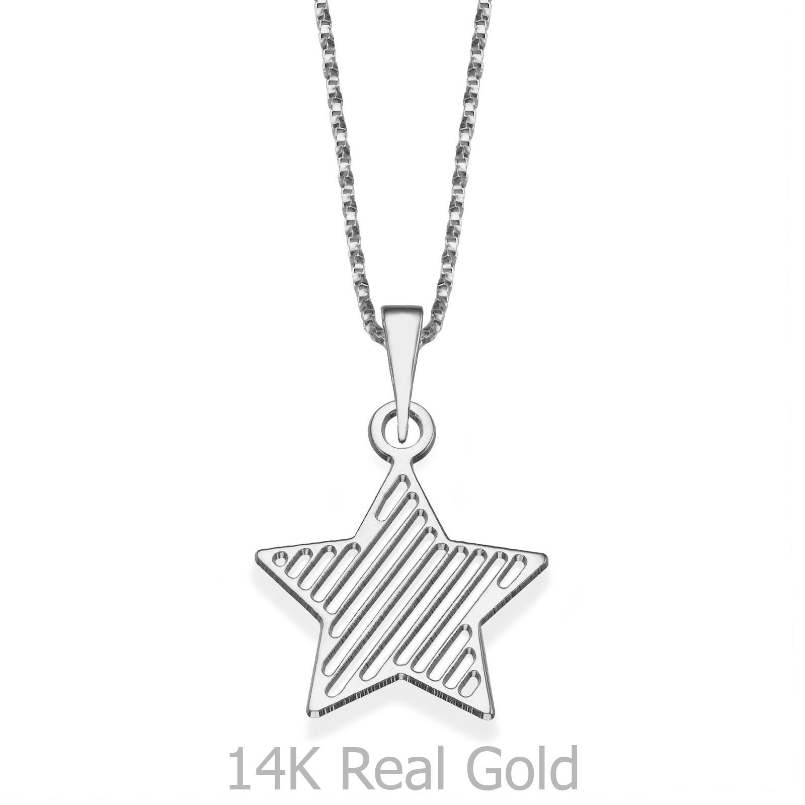 תליון ושרשרת מזהב לבן 14 קראט - כוכב המסיבה תליון ושרשרת מזהב לבן 14 קראט - כוכב המסיבה