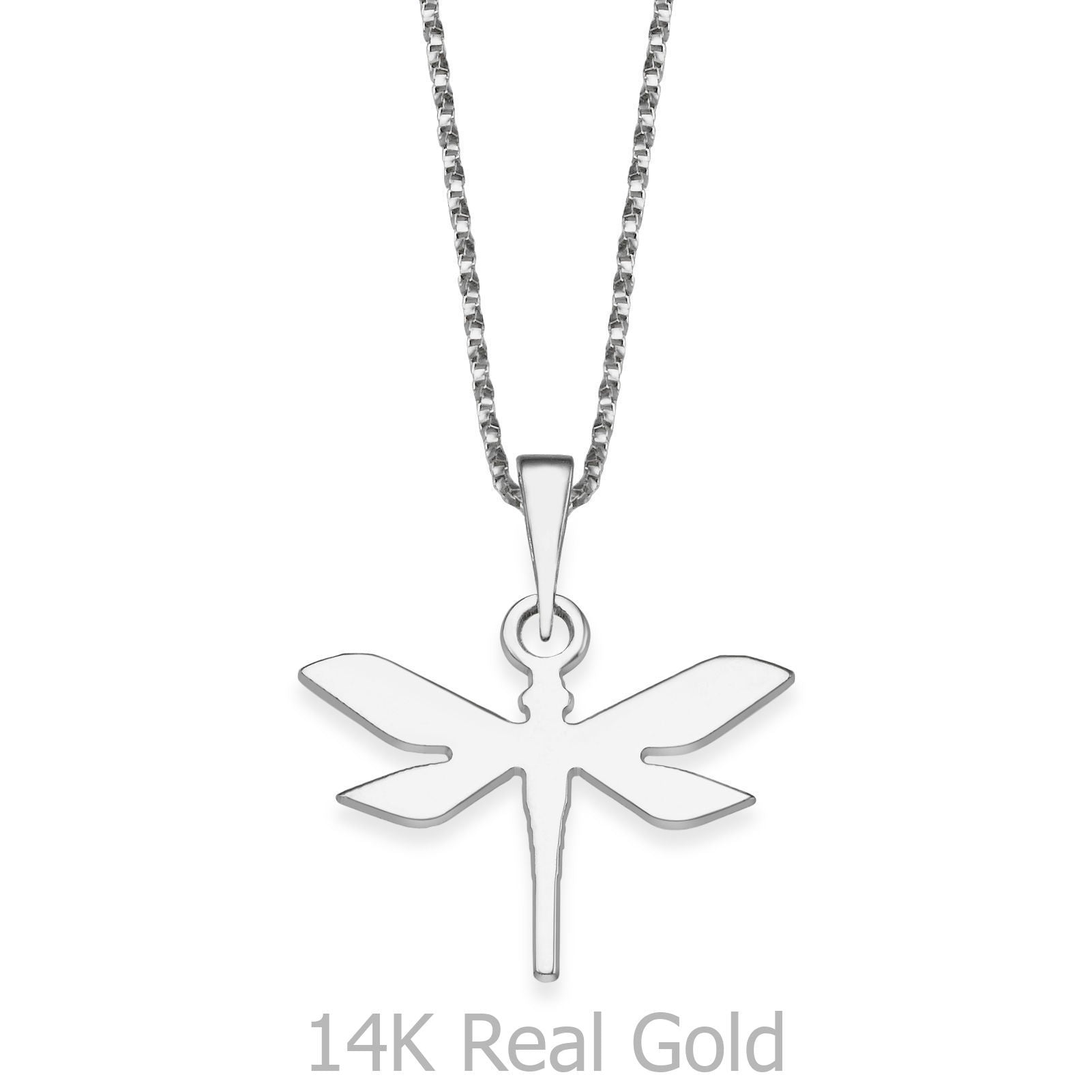 תליון ושרשרת מזהב לבן 14 קראט - שפרירית שפרירה תליון ושרשרת מזהב לבן 14 קראט - שפרירית שפרירה