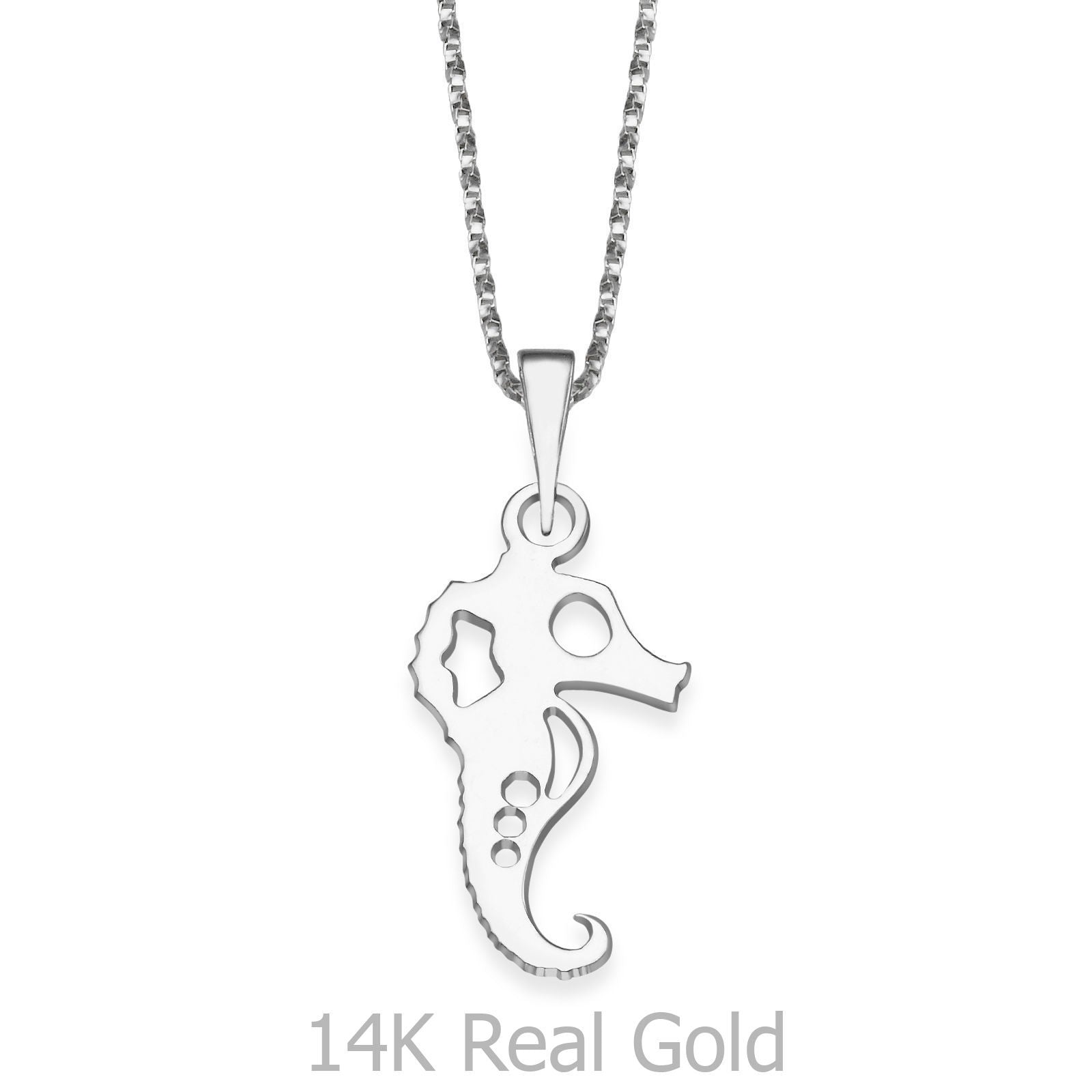 תליון ושרשרת מזהב לבן 14 קראט - סוסון סאסי תליון ושרשרת מזהב לבן 14 קראט - סוסון סאסי