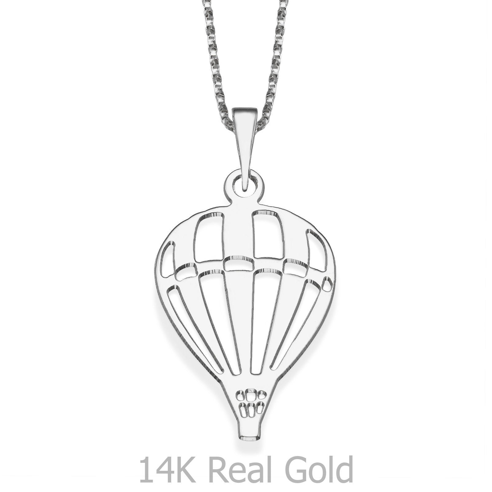 תליון ושרשרת מזהב לבן 14 קראט - כדור פורח תליון ושרשרת מזהב לבן 14 קראט - כדור פורח