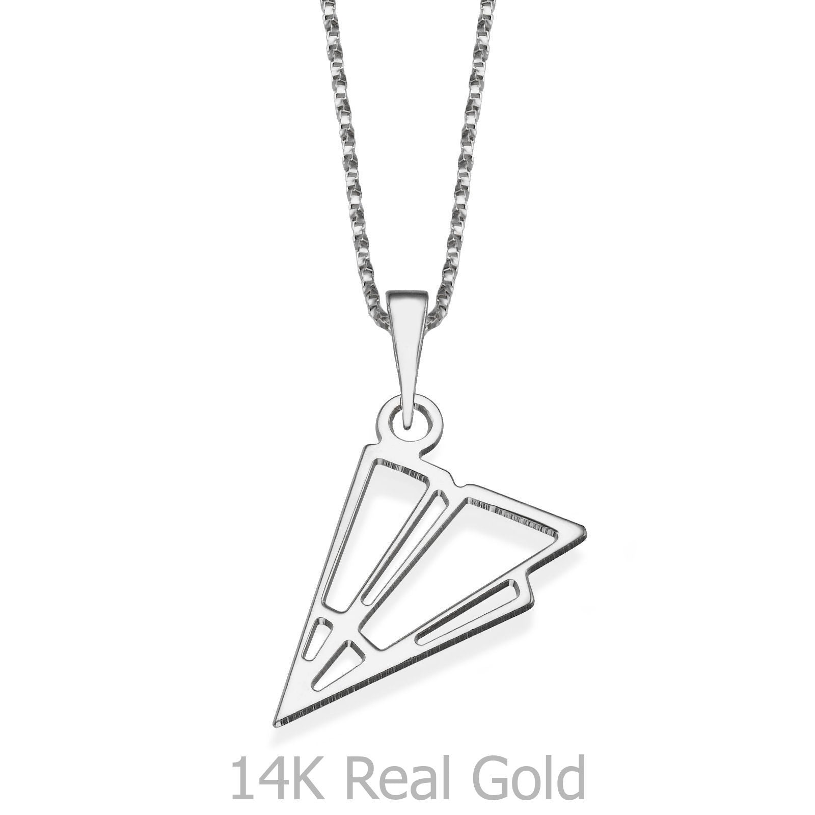 תליון ושרשרת מזהב לבן 14 קראט - טייסן תליון ושרשרת מזהב לבן 14 קראט - טייסן