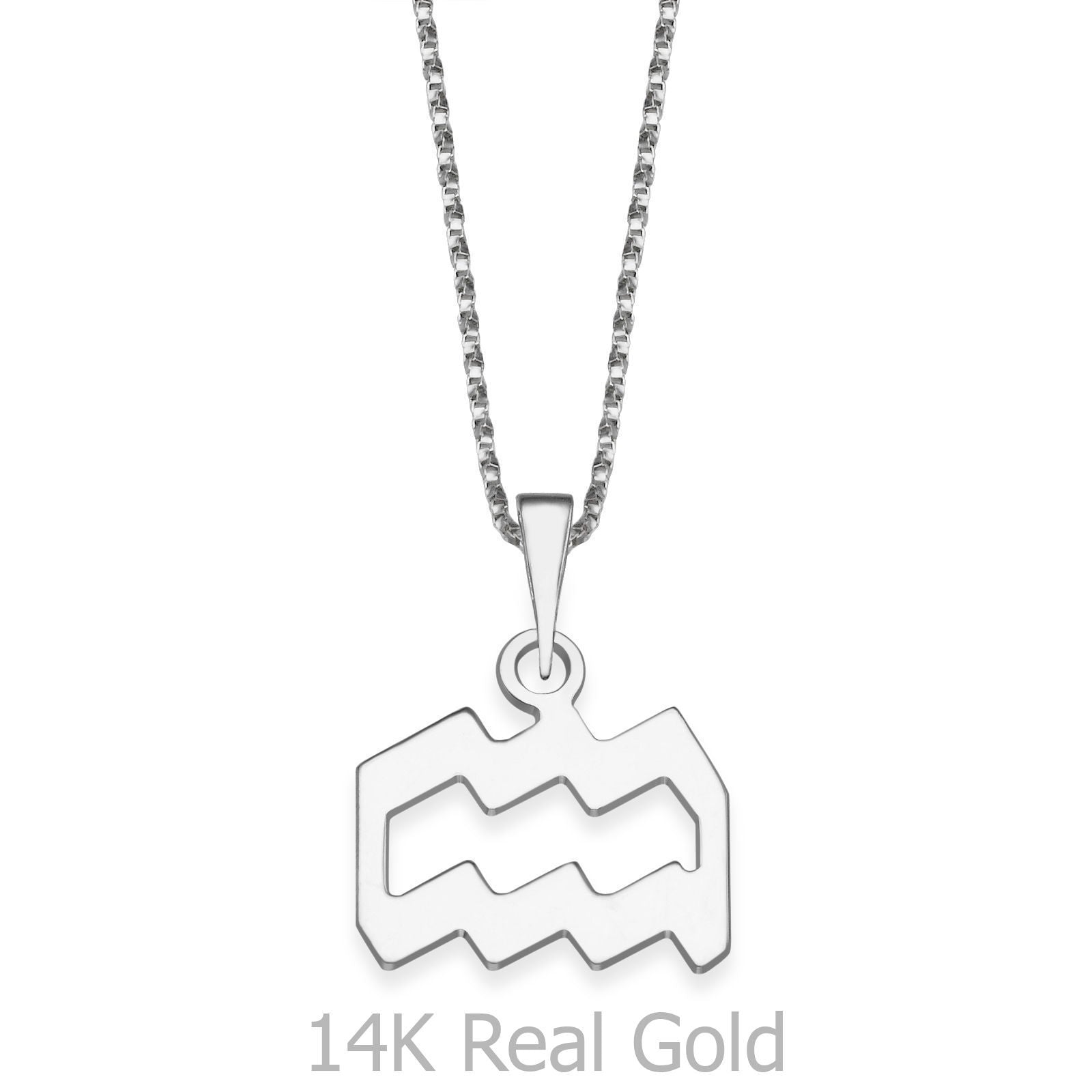 תליון ושרשרת מזהב לבן 14 קראט - דלי תליון ושרשרת מזהב לבן 14 קראט - דלי