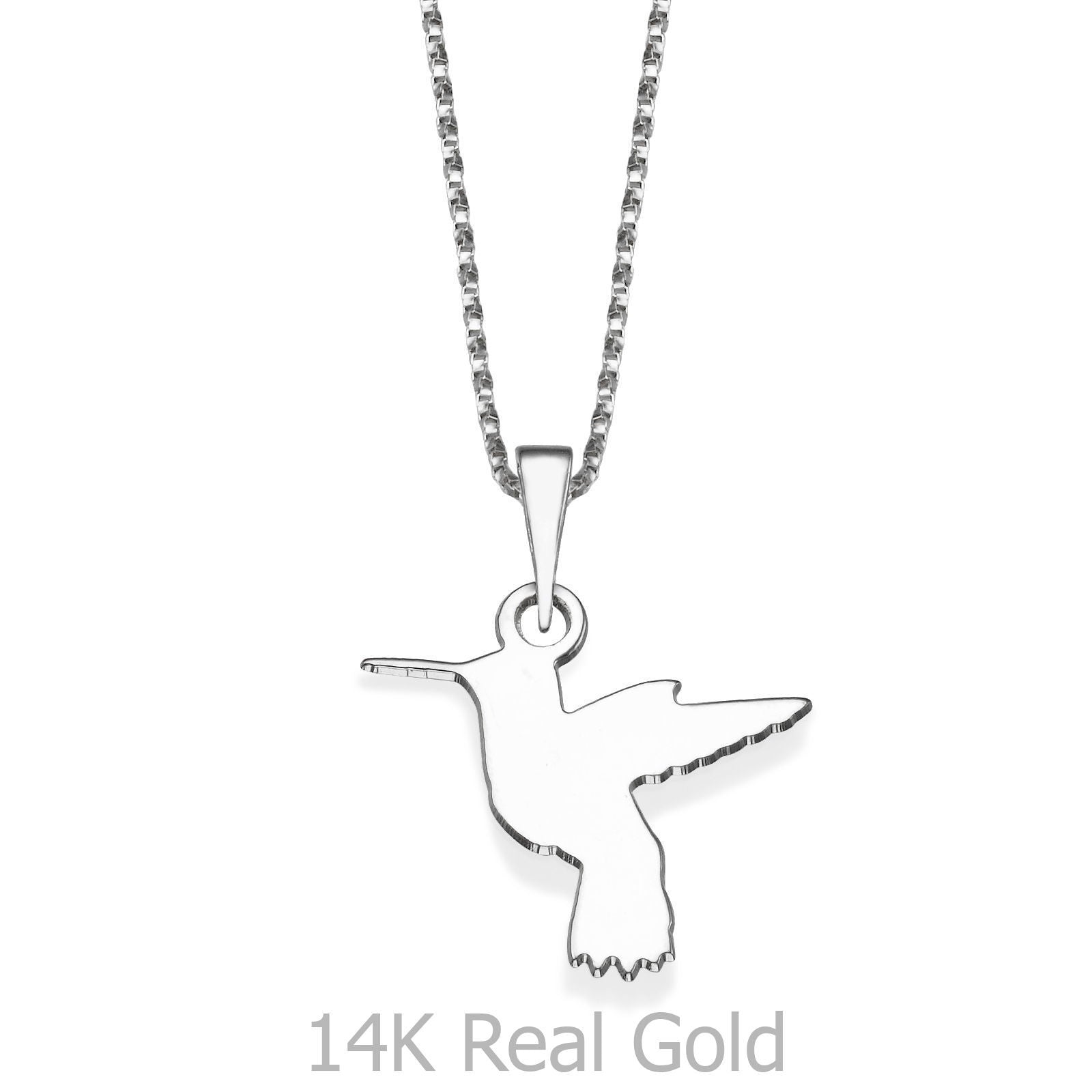 תליון ושרשרת מזהב לבן 14 קראט - יונק דבש תליון ושרשרת מזהב לבן 14 קראט - יונק דבש