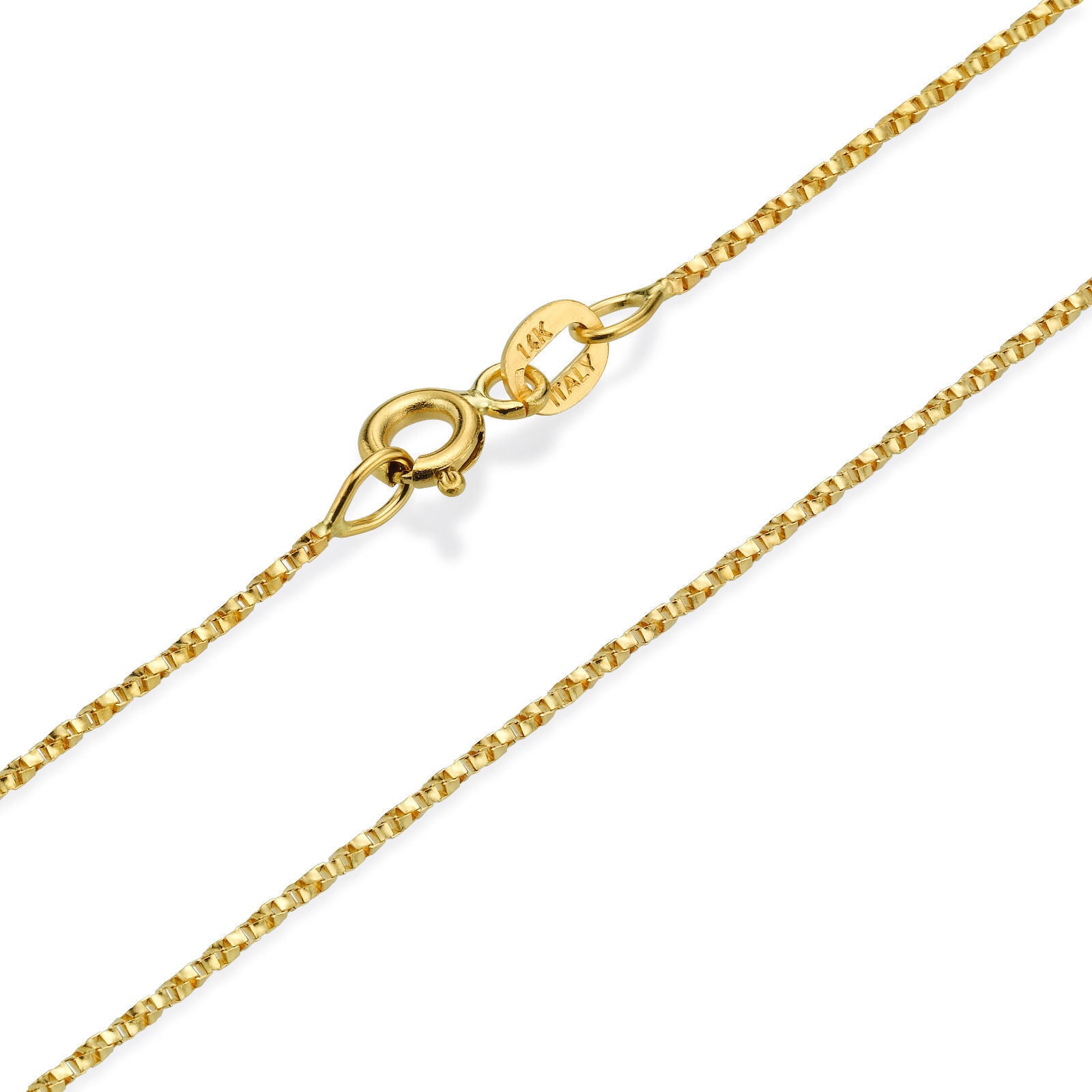 שרשרת מסובבת זהב צהוב 14 קראט, 1 מ"מ עובי שרשרת מסובבת זהב צהוב 14 קראט, 1 מ"מ עובי