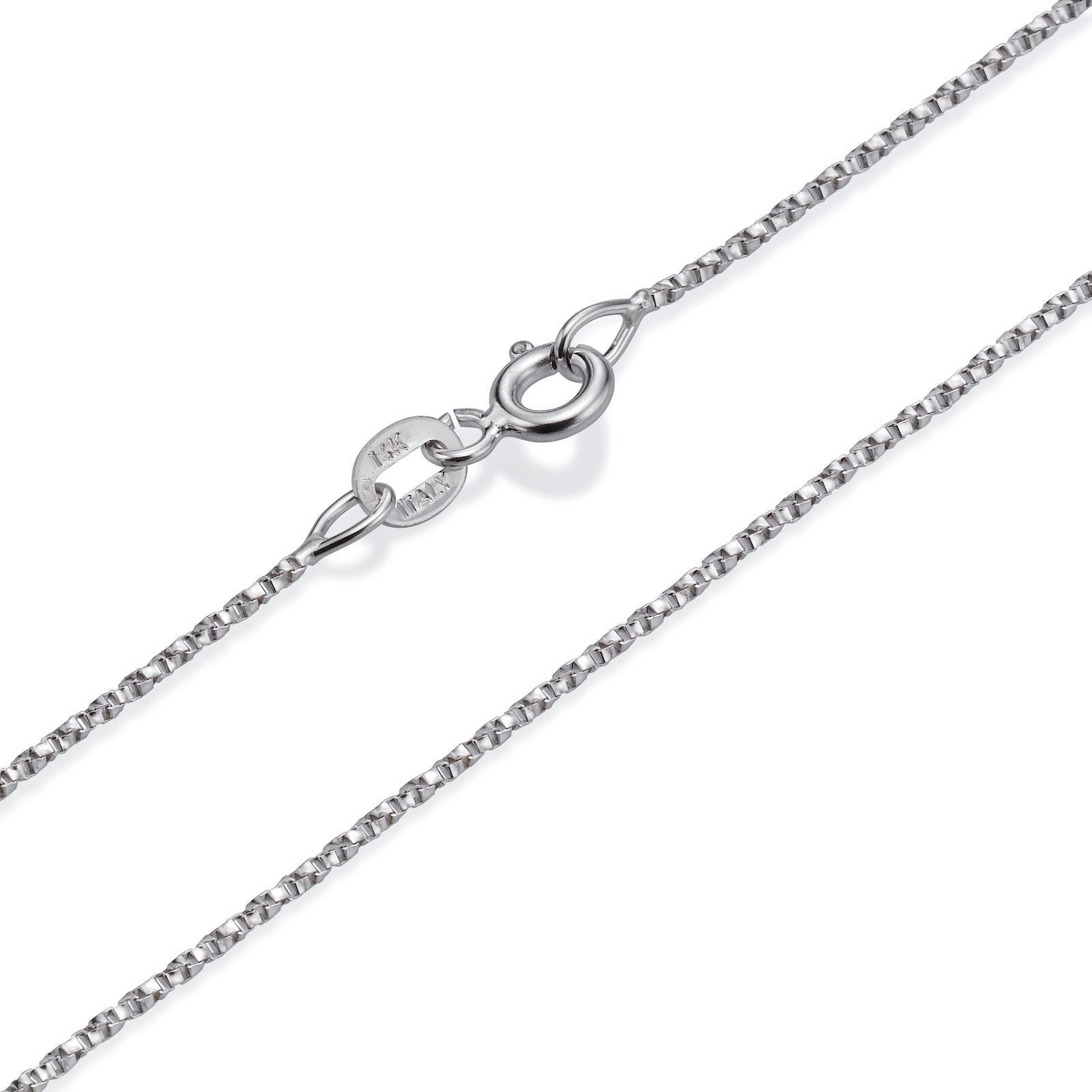 שרשרת מסובבת זהב לבן 14 קראט, 1 מ"מ עובי שרשרת מסובבת זהב לבן 14 קראט, 1 מ"מ עובי