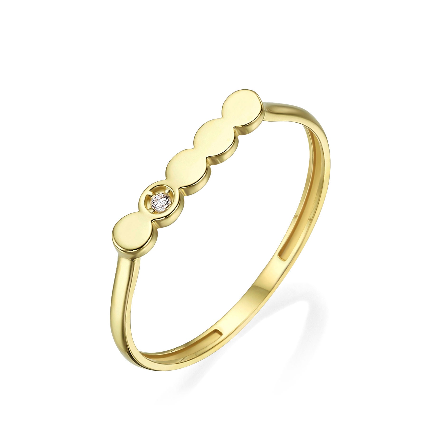 טבעת מזהב צהוב 14 קראט - ניקול טבעת מזהב צהוב 14 קראט - ניקול