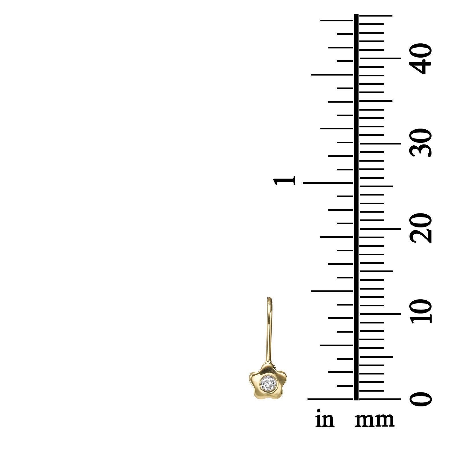 עגילים תלויים מזהב צהוב 14 קראט - פרח אנאבל עגילים תלויים מזהב צהוב 14 קראט - פרח אנאבל