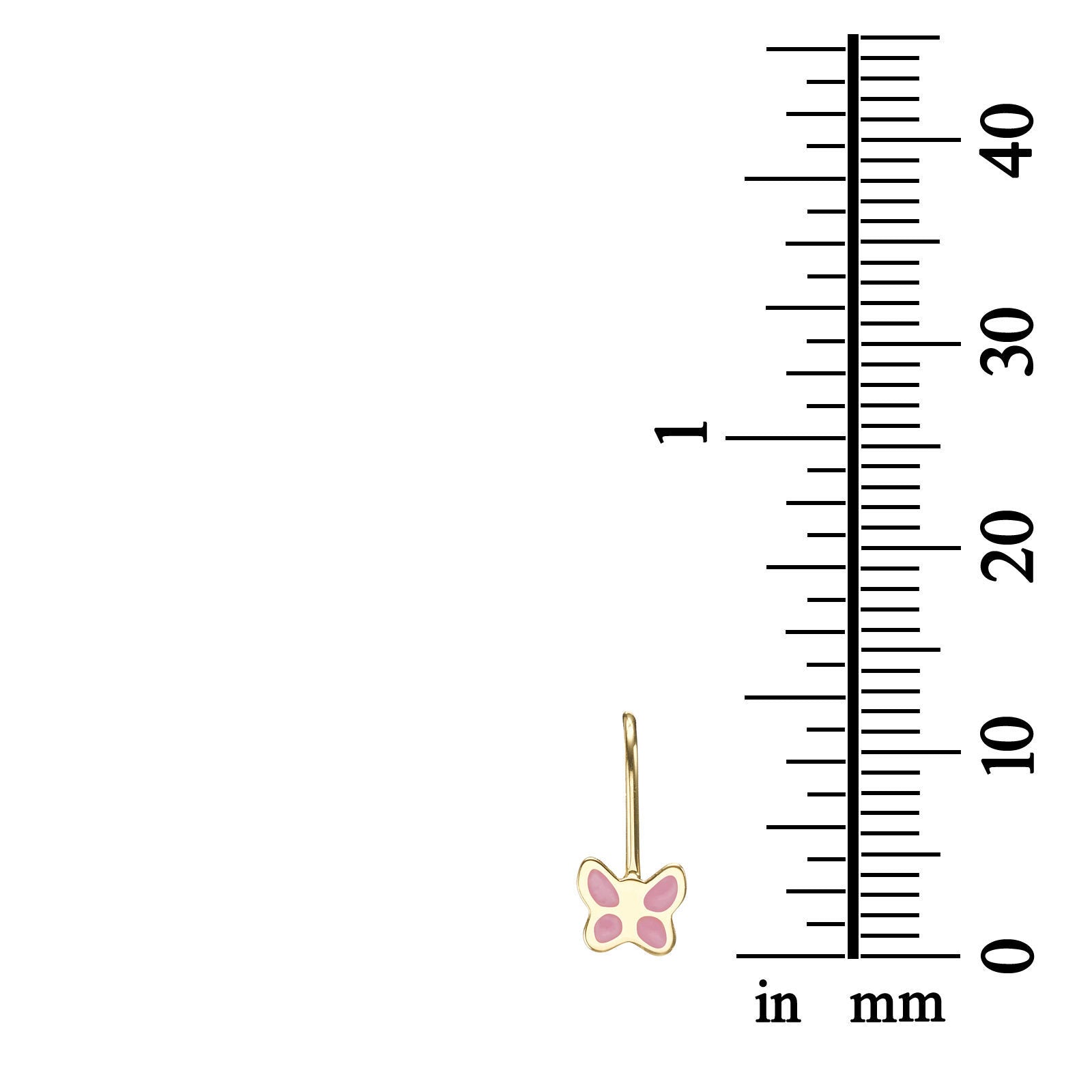 עגילים תלויים מזהב צהוב 14 קראט - פרפר מהפנט עגילים תלויים מזהב צהוב 14 קראט - פרפר מהפנט