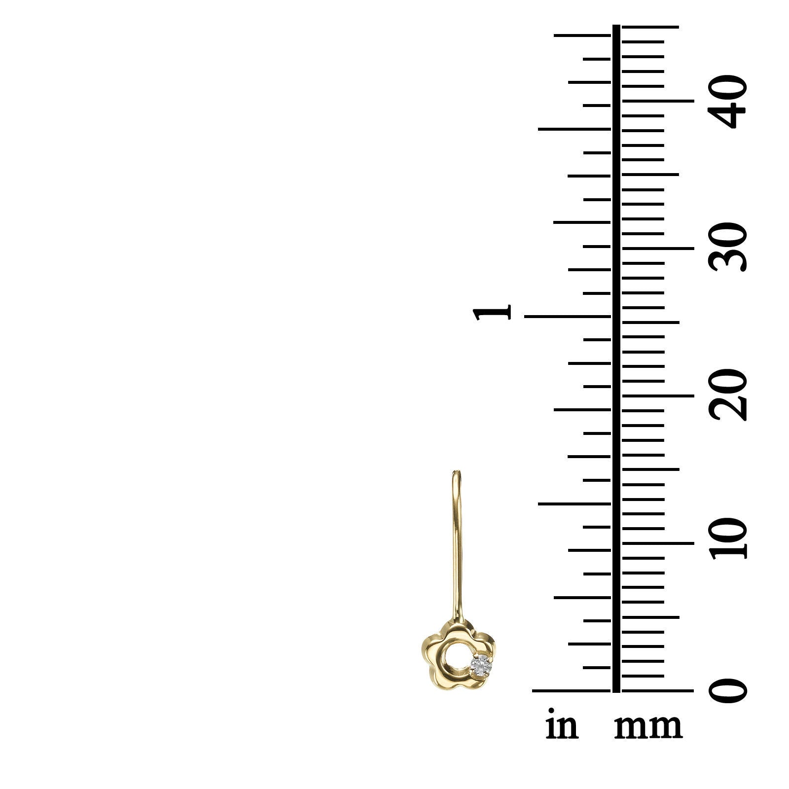 עגילים תלויים מזהב צהוב 14 קראט - פרח לני עגילים תלויים מזהב צהוב 14 קראט - פרח לני