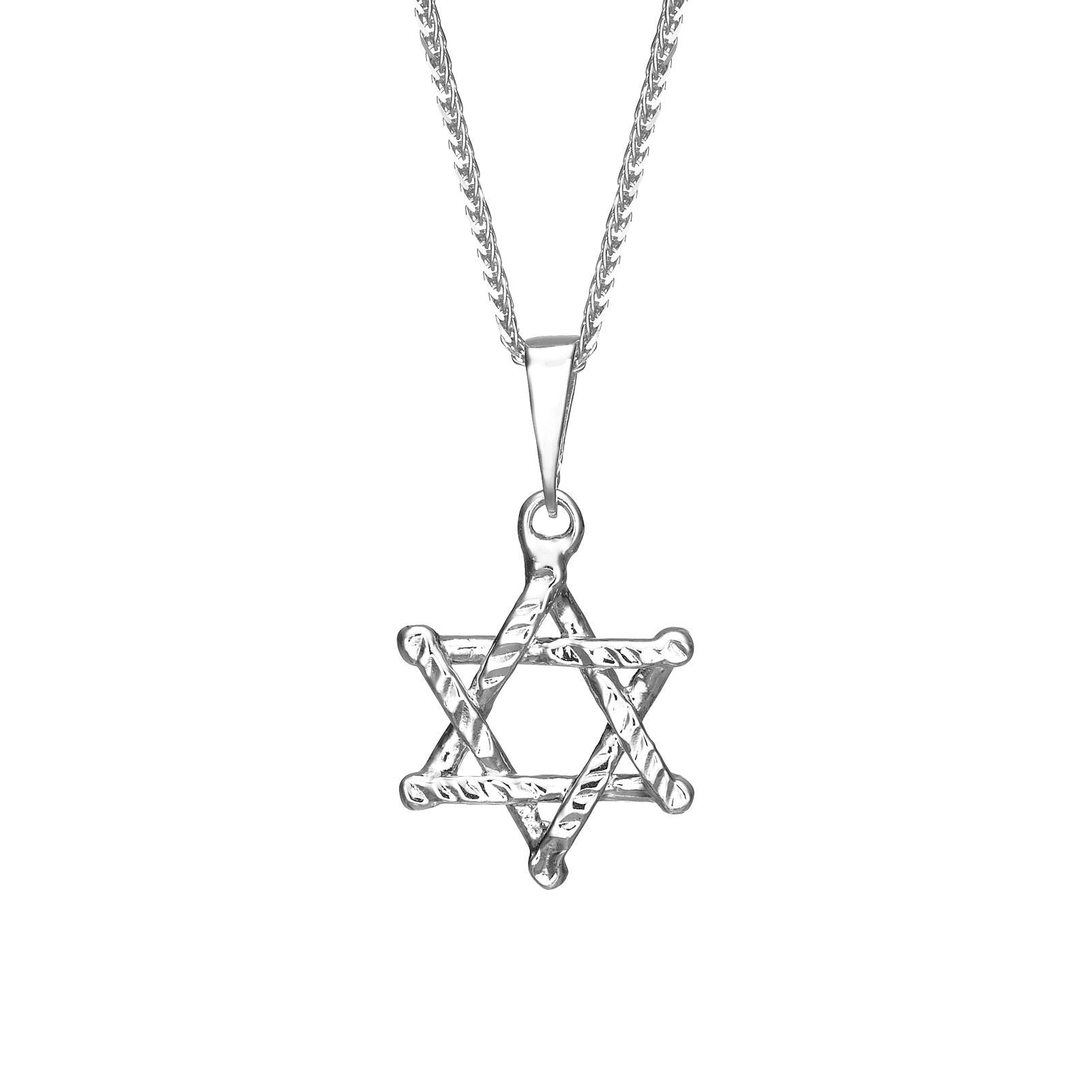 תליון זהב לבן - מגן דוד ציון תליון זהב לבן - מגן דוד ציון