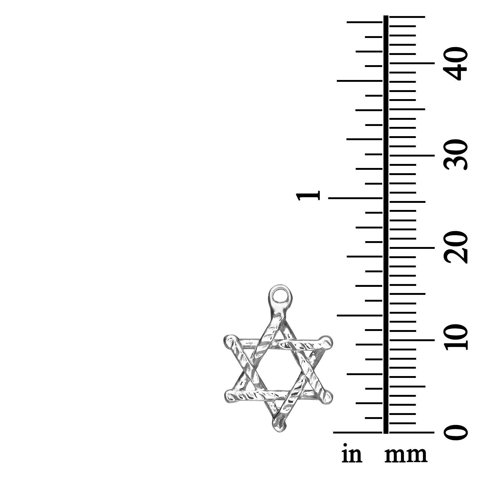 תליון זהב לבן - מגן דוד ציון תליון זהב לבן - מגן דוד ציון