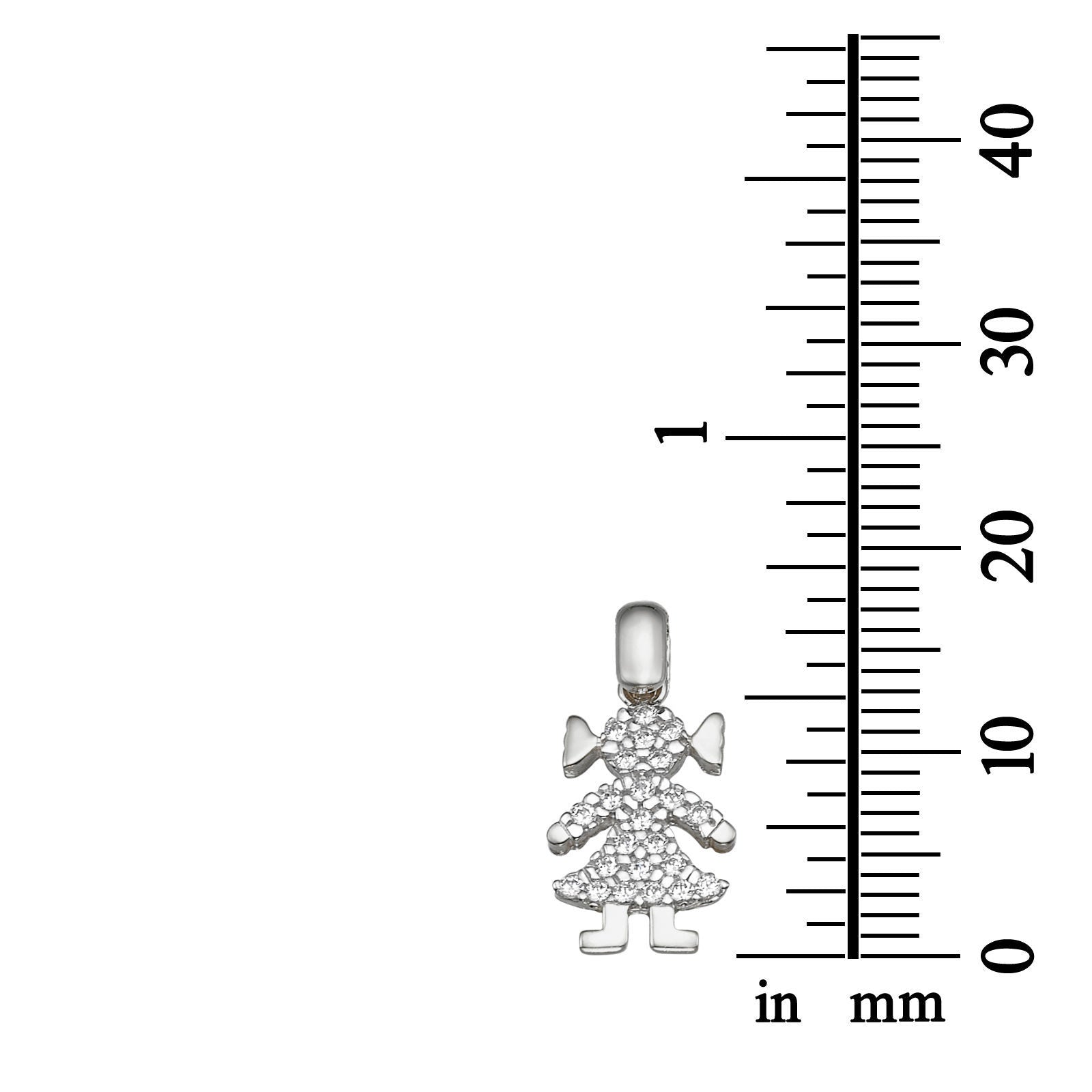 תליון מזהב לבן 14 קראט - גו-גירל תליון מזהב לבן 14 קראט - גו-גירל