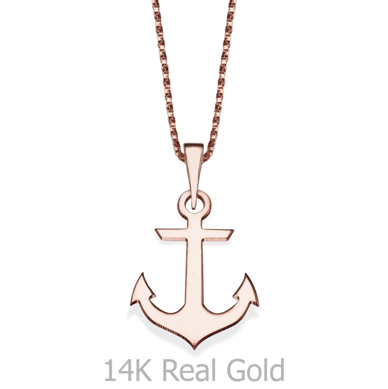 תליון ושרשרת מזהב ורוד 14 קראט - עוגן הזהב תליון ושרשרת מזהב ורוד 14 קראט - עוגן הזהב