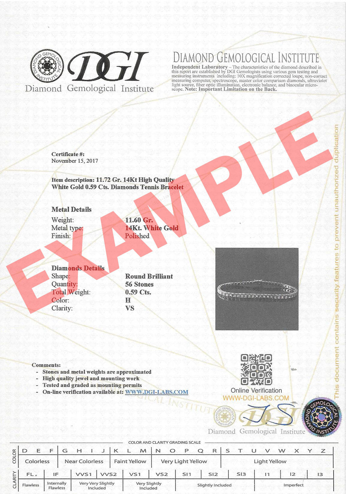 צמיד טניס יהלומים שוקולד מזהב לבן 14 קראט - ג'ניפר צמיד טניס יהלומים שוקולד מזהב לבן 14 קראט - ג'ניפר