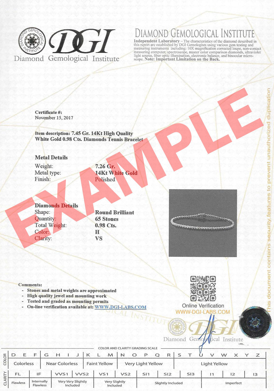 צמיד טניס יהלומים מילנו מזהב לבן 14 קראט - שרלוט צמיד טניס יהלומים מילנו מזהב לבן 14 קראט - שרלוט