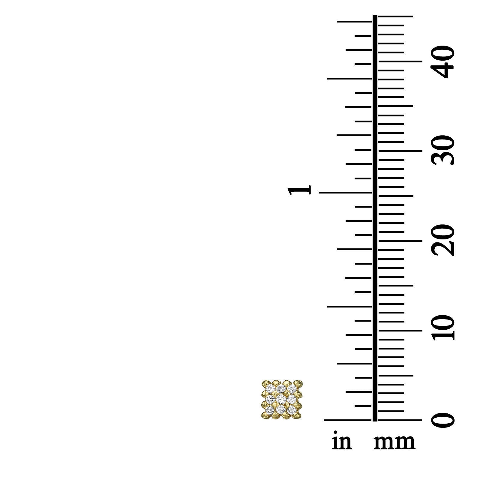 עגילים צמודים מזהב צהוב  14 קראט - קסם עגילים צמודים מזהב צהוב  14 קראט - קסם