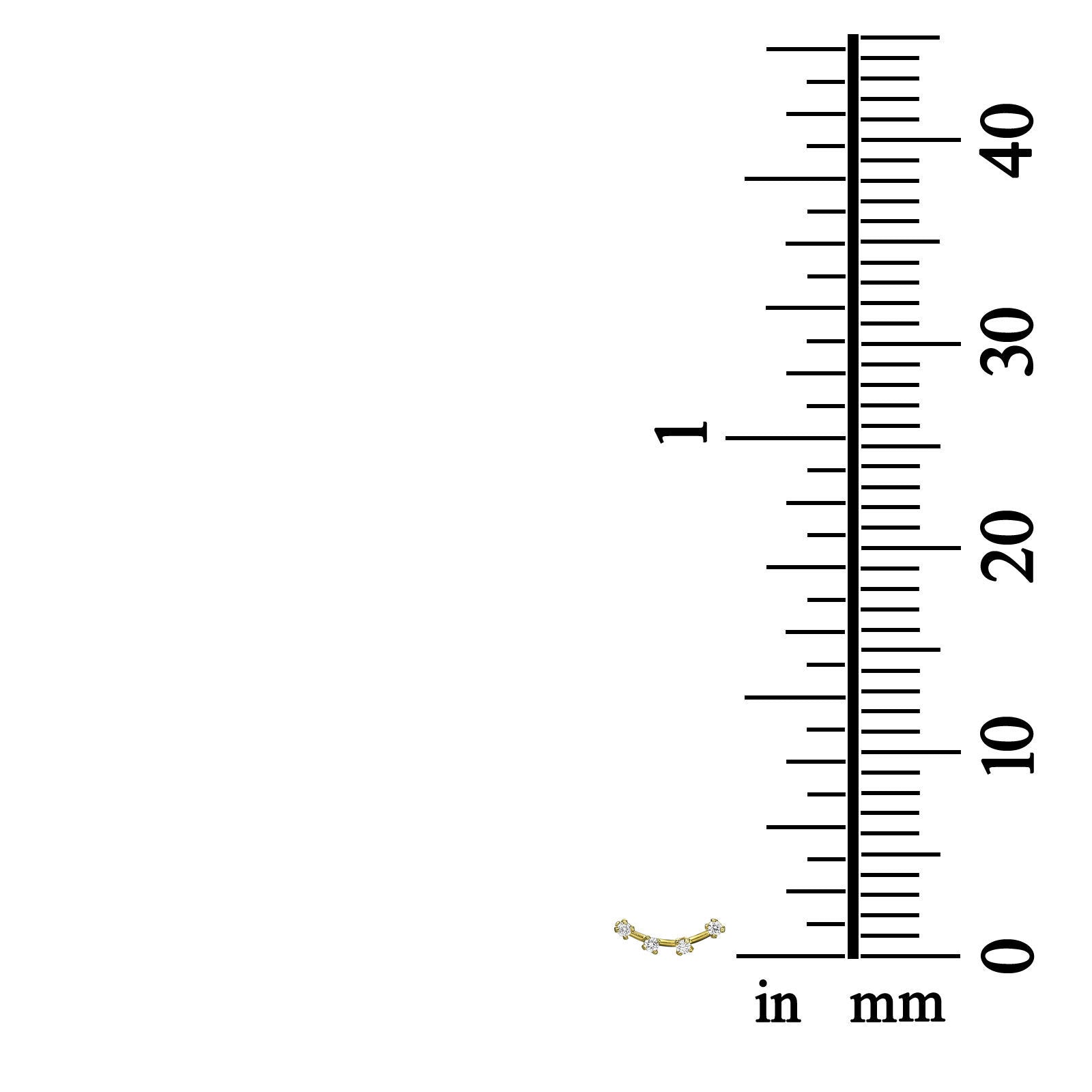 עגילים צמודים מזהב צהוב 14 קראט - ספוטים קריסטל עגילים צמודים מזהב צהוב 14 קראט - ספוטים קריסטל