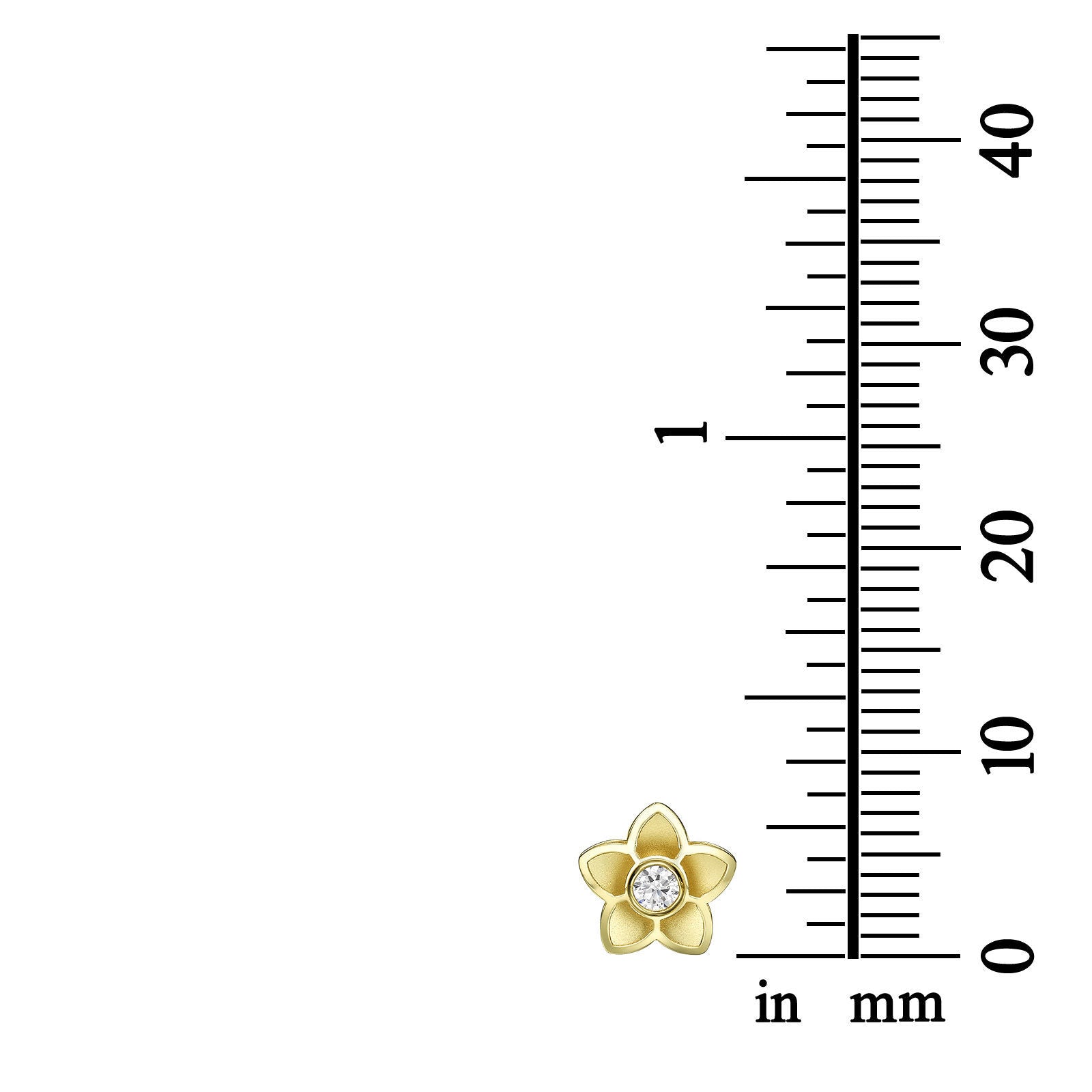 עגילים צמודים מזהב צהוב 14 קראט - פלורי תלת-ממד עגילים צמודים מזהב צהוב 14 קראט - פלורי תלת-ממד