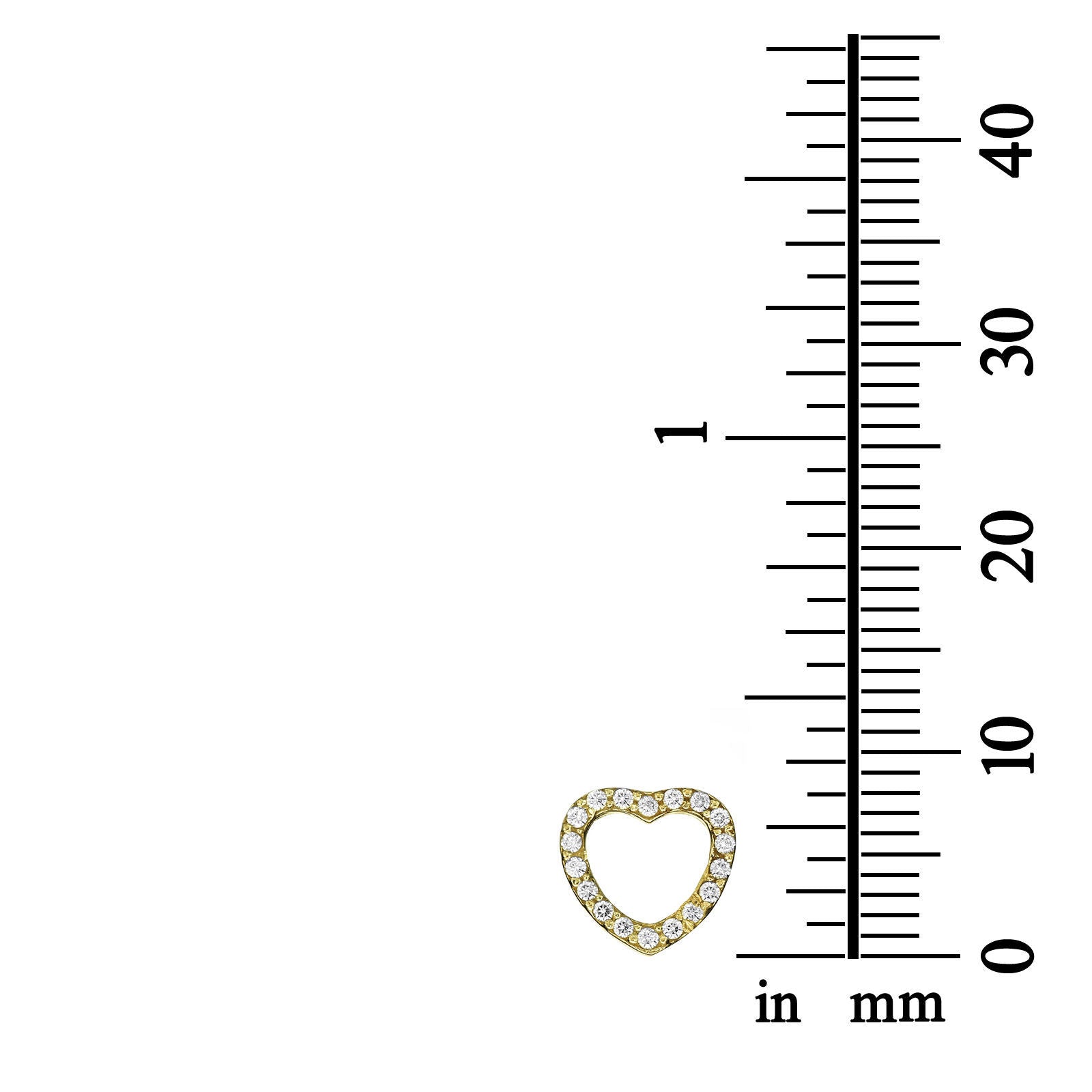 עגילים צמודים מזהב צהוב 14 קראט - לב מלכותי עגילים צמודים מזהב צהוב 14 קראט - לב מלכותי