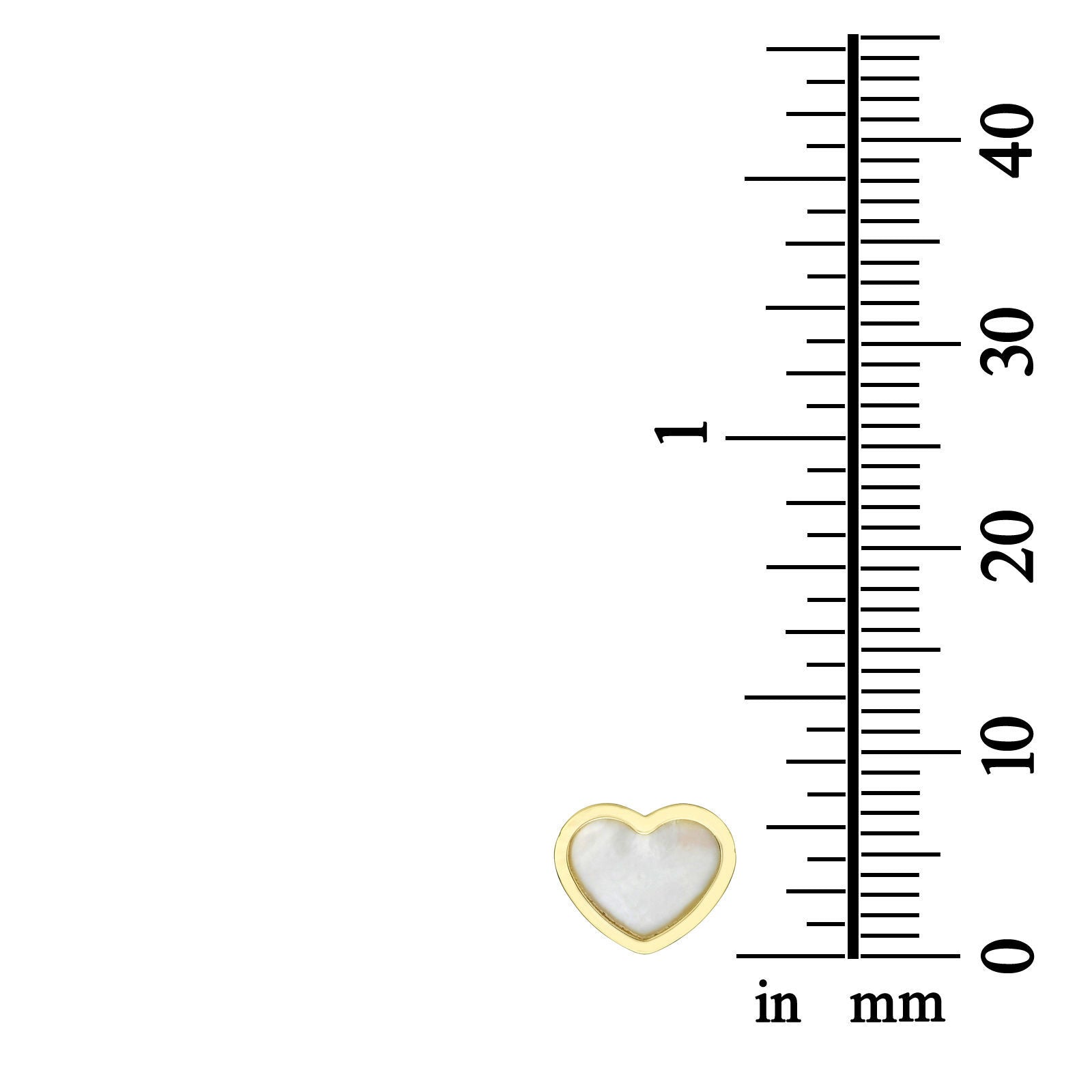 עגילים צמודים מזהב צהוב 14 קראט - לב הצדף עגילים צמודים מזהב צהוב 14 קראט - לב הצדף