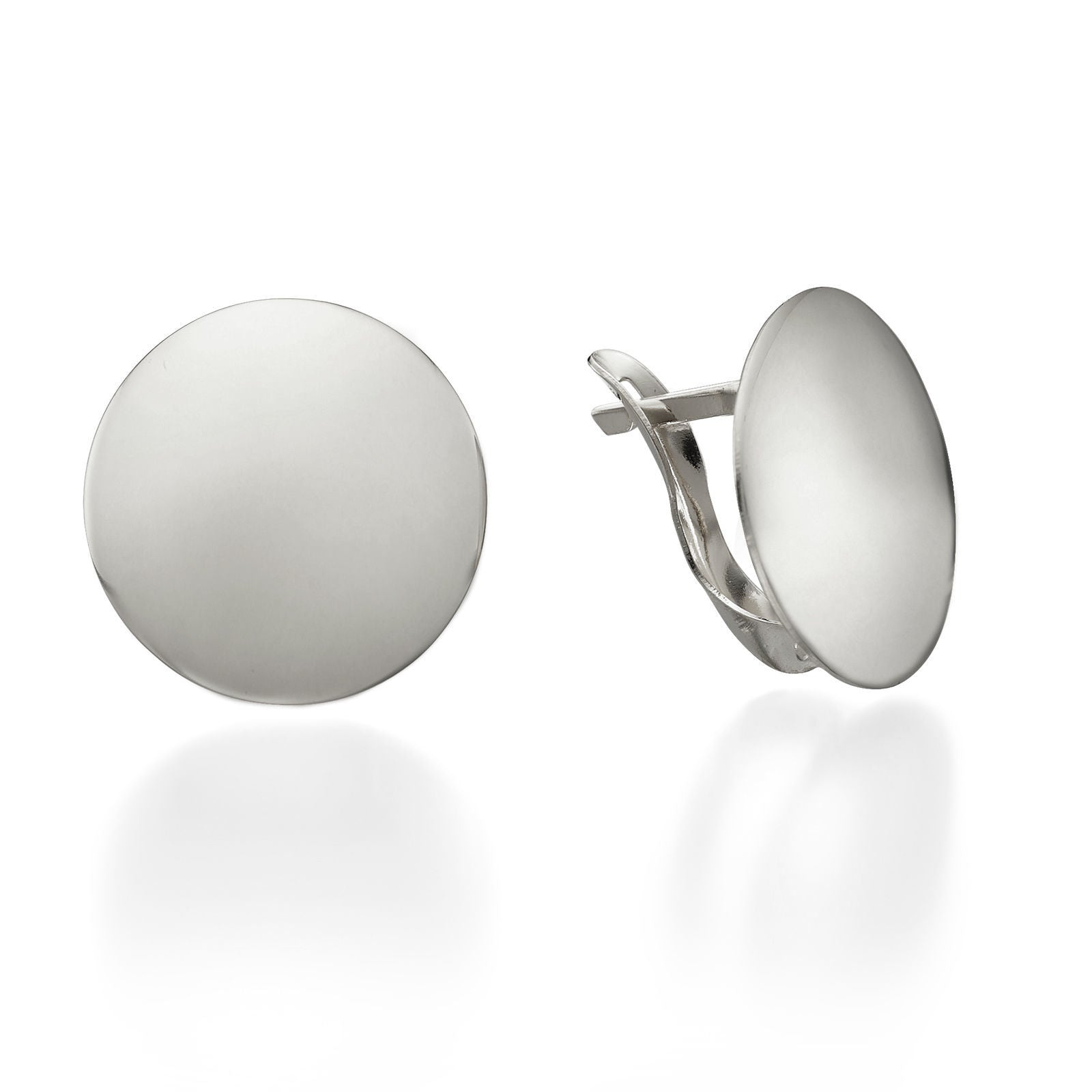 עגילי חישוק מזהב לבן 14 קראט - סיכה עגילי חישוק מזהב לבן 14 קראט - סיכה