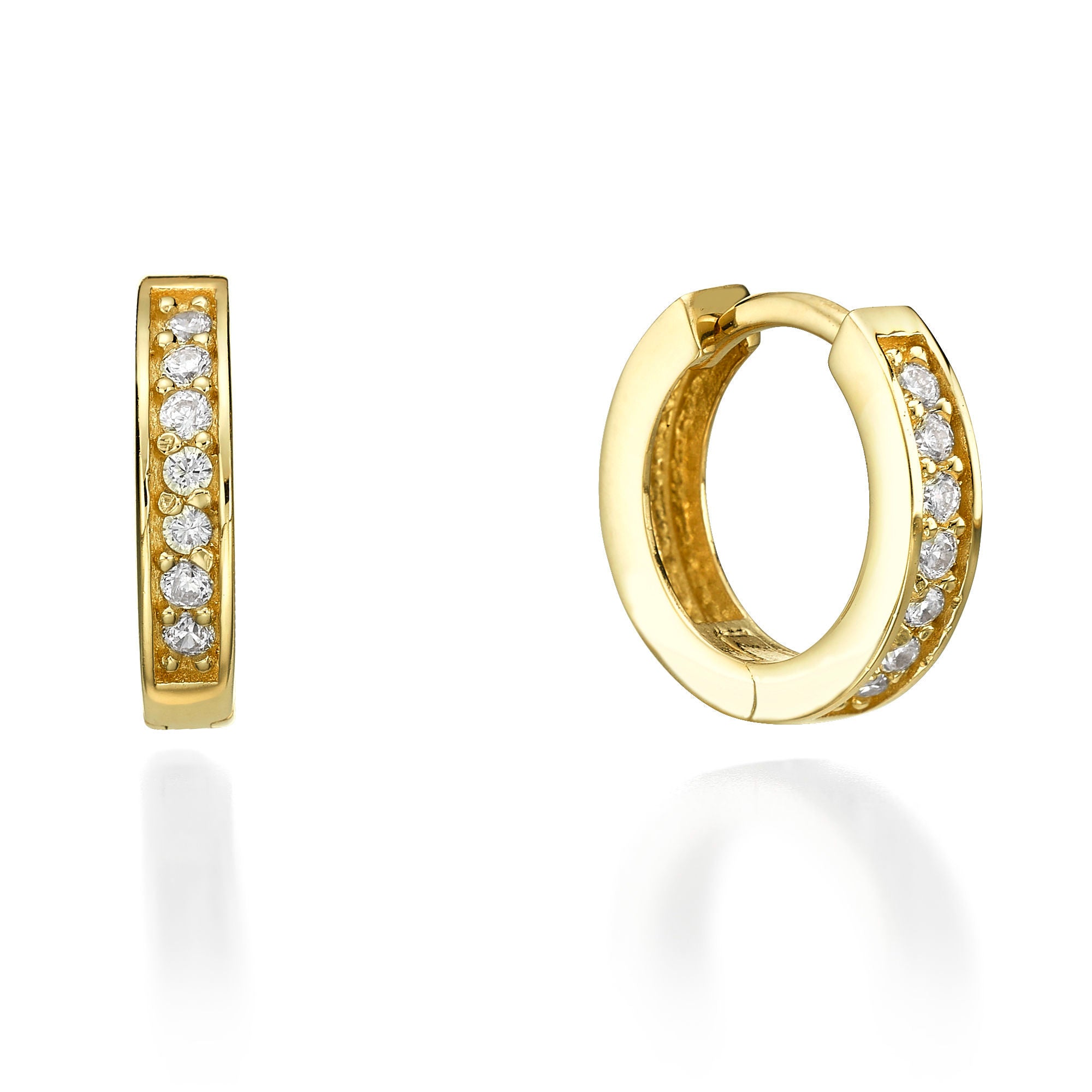 עגילי חישוק מזהב צהוב 14 קראט - מונטנה עגילי חישוק מזהב צהוב 14 קראט - מונטנה