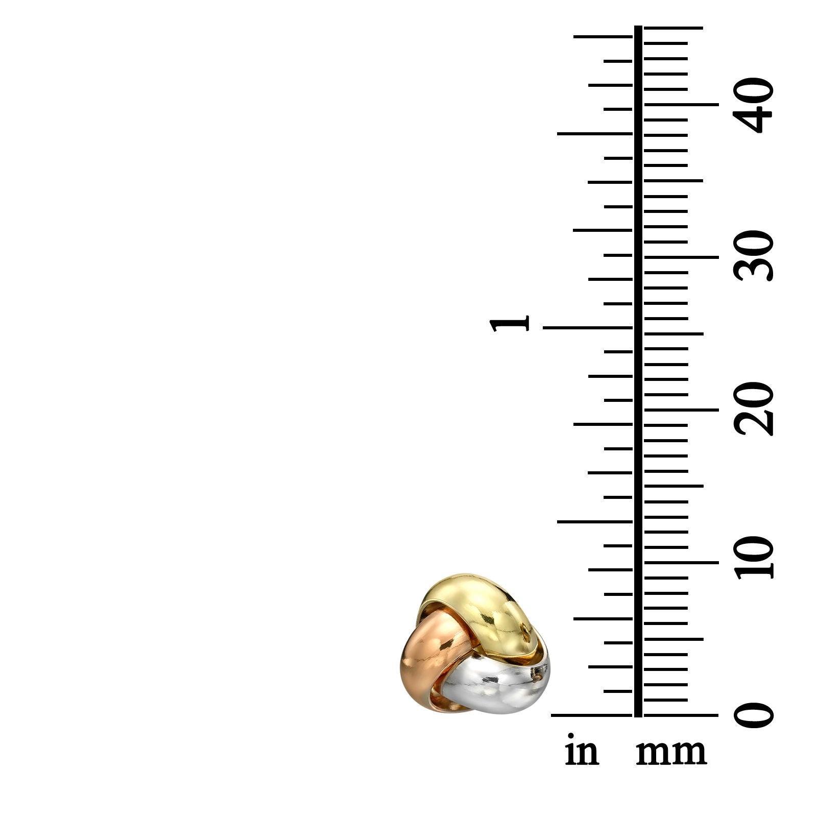 עגילים צמודים מזהב משולב 14 קראט - קומפוזיציה עגילים צמודים מזהב משולב 14 קראט - קומפוזיציה