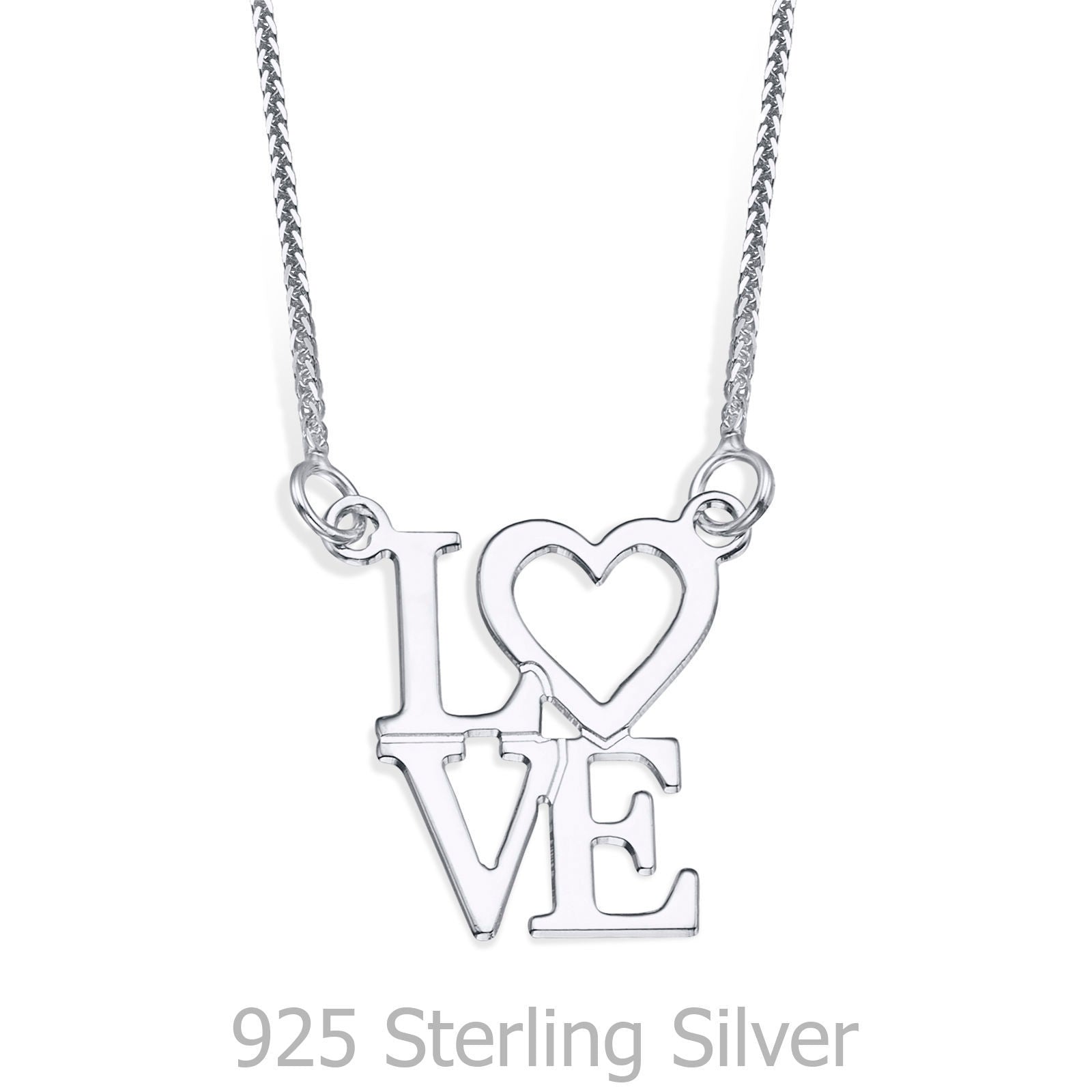תליון ושרשרת מכסף אמיתי 925 - LOVE תליון ושרשרת מכסף אמיתי 925 - LOVE