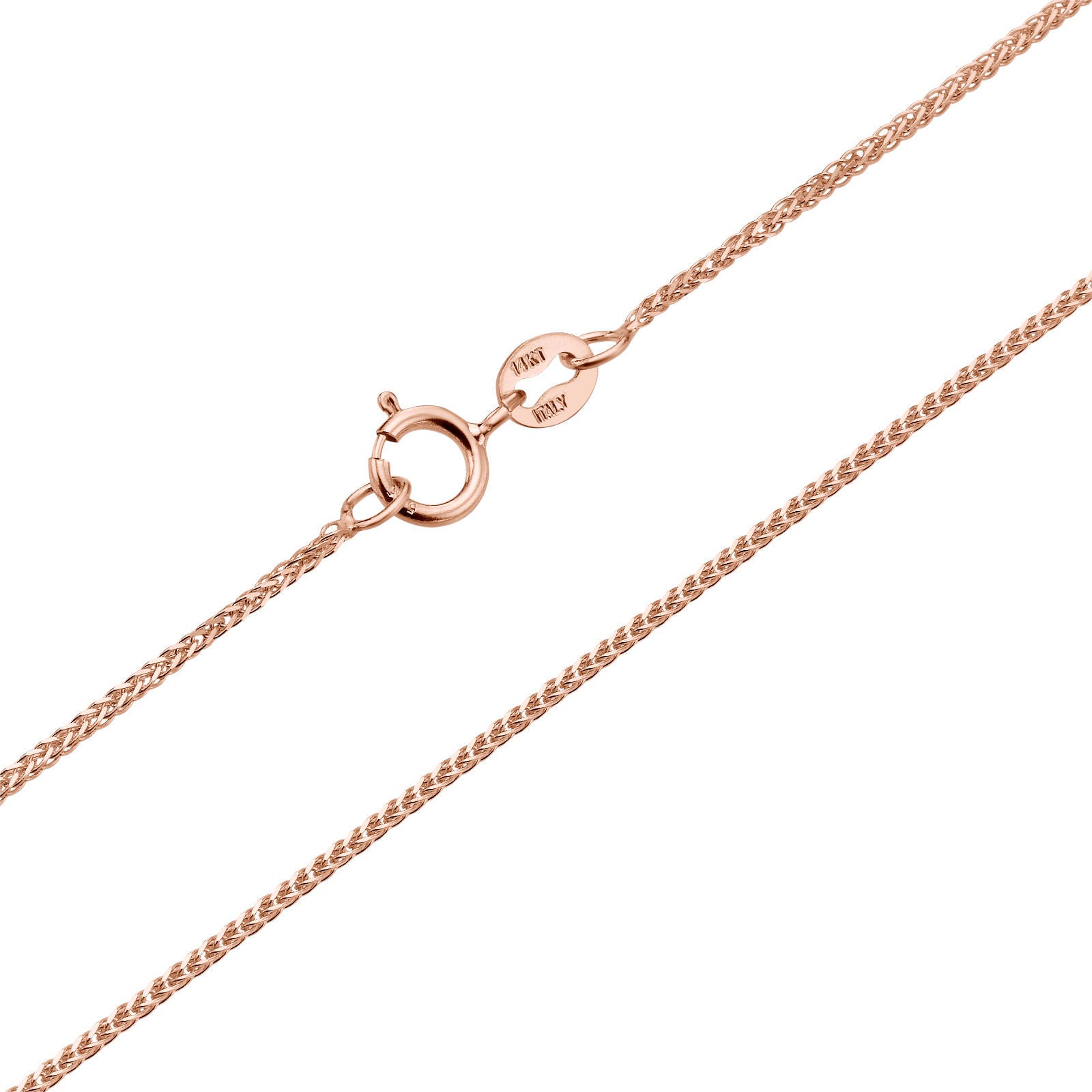 שרשרת ספיגה זהב ורוד 14 קראט, 0.8 מ"מ עובי שרשרת ספיגה זהב ורוד 14 קראט, 0.8 מ"מ עובי