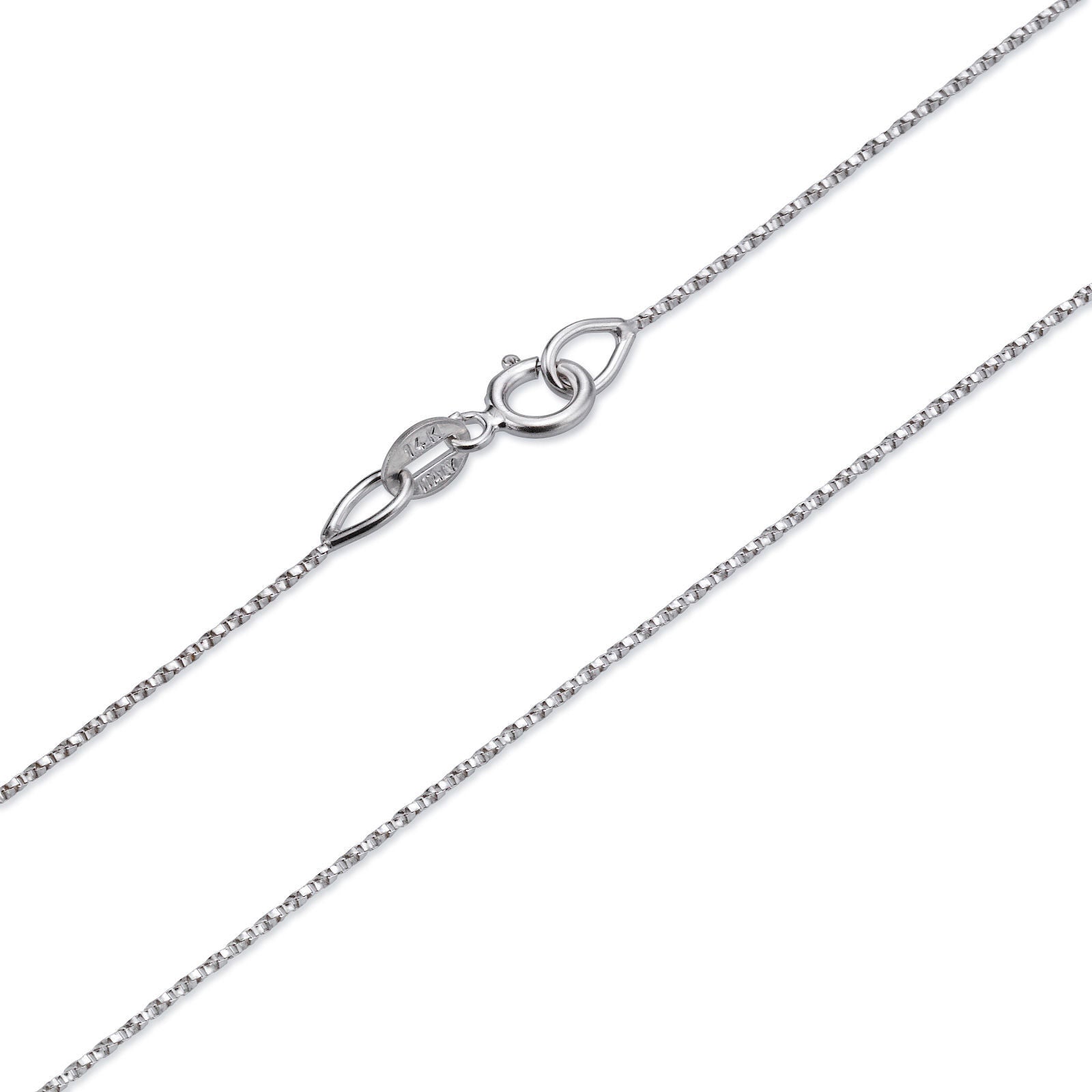 שרשרת מסובבת זהב לבן 14 קראט, 0.6 מ"מ עובי שרשרת מסובבת זהב לבן 14 קראט, 0.6 מ"מ עובי