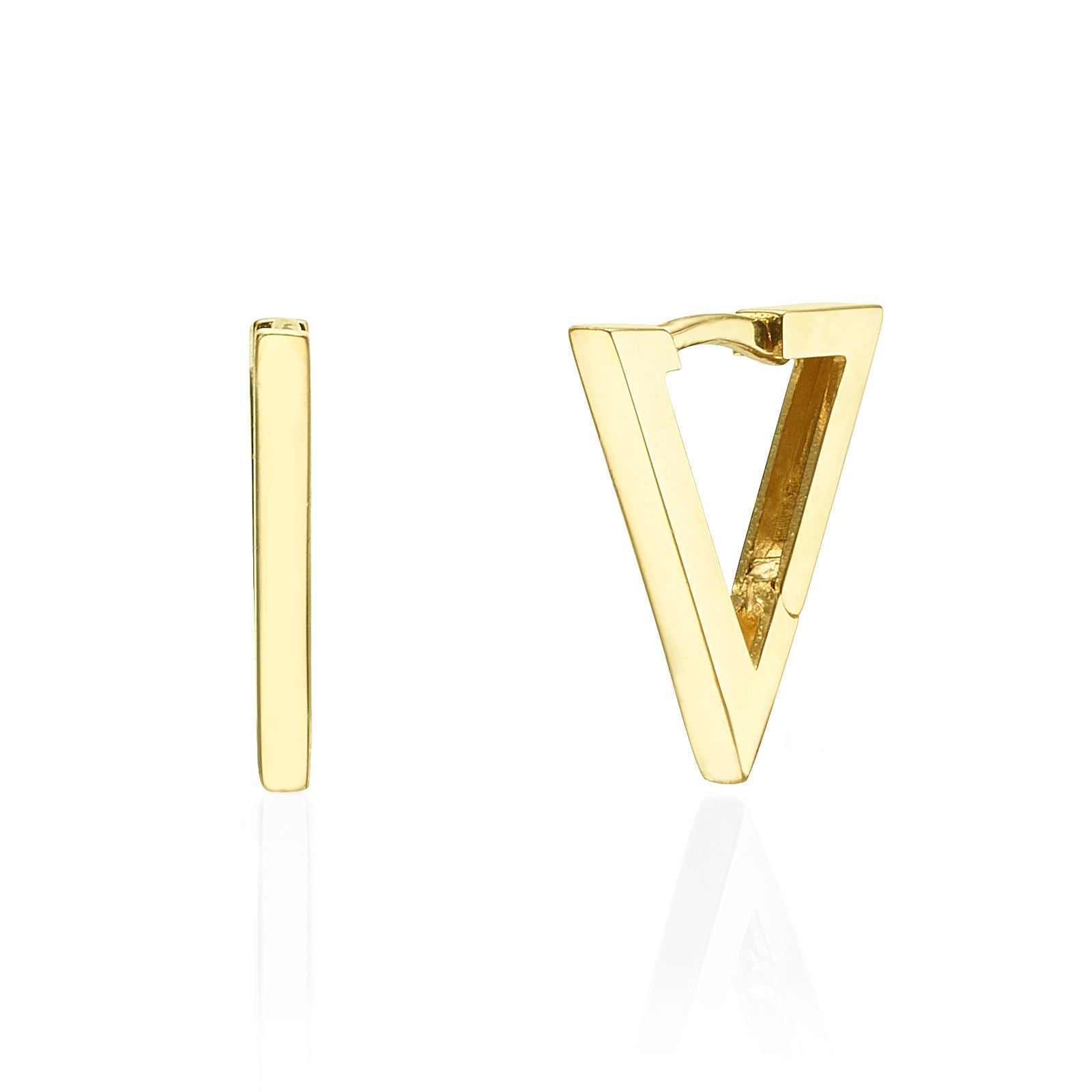 עגילים תלויים מזהב צהוב 14 קראט - משולש הזהב עגילים תלויים מזהב צהוב 14 קראט - משולש הזהב