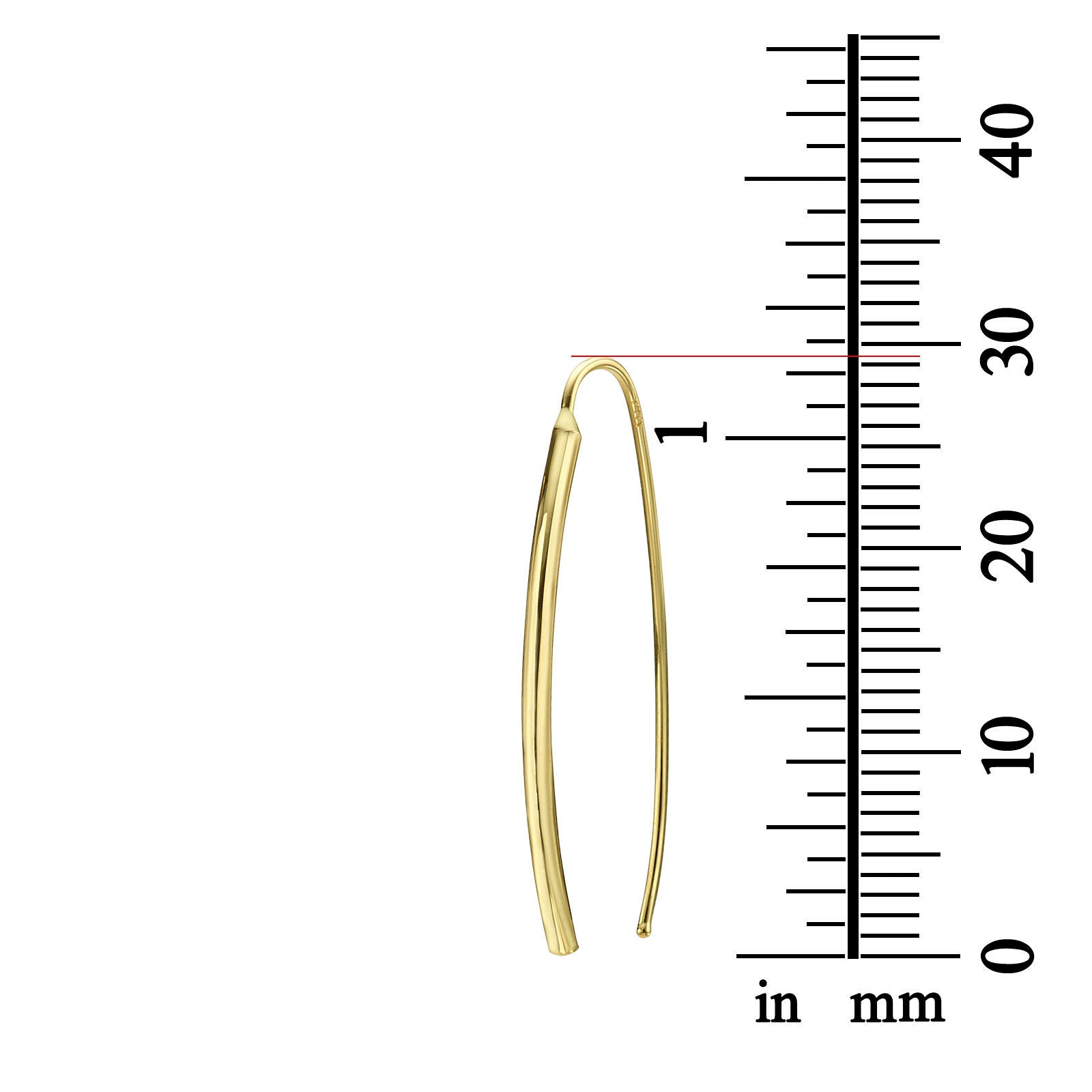 עגילים תלויים ארוכים מזהב צהוב 14 קראט - צינורות זהב עגילים תלויים ארוכים מזהב צהוב 14 קראט - צינורות זהב
