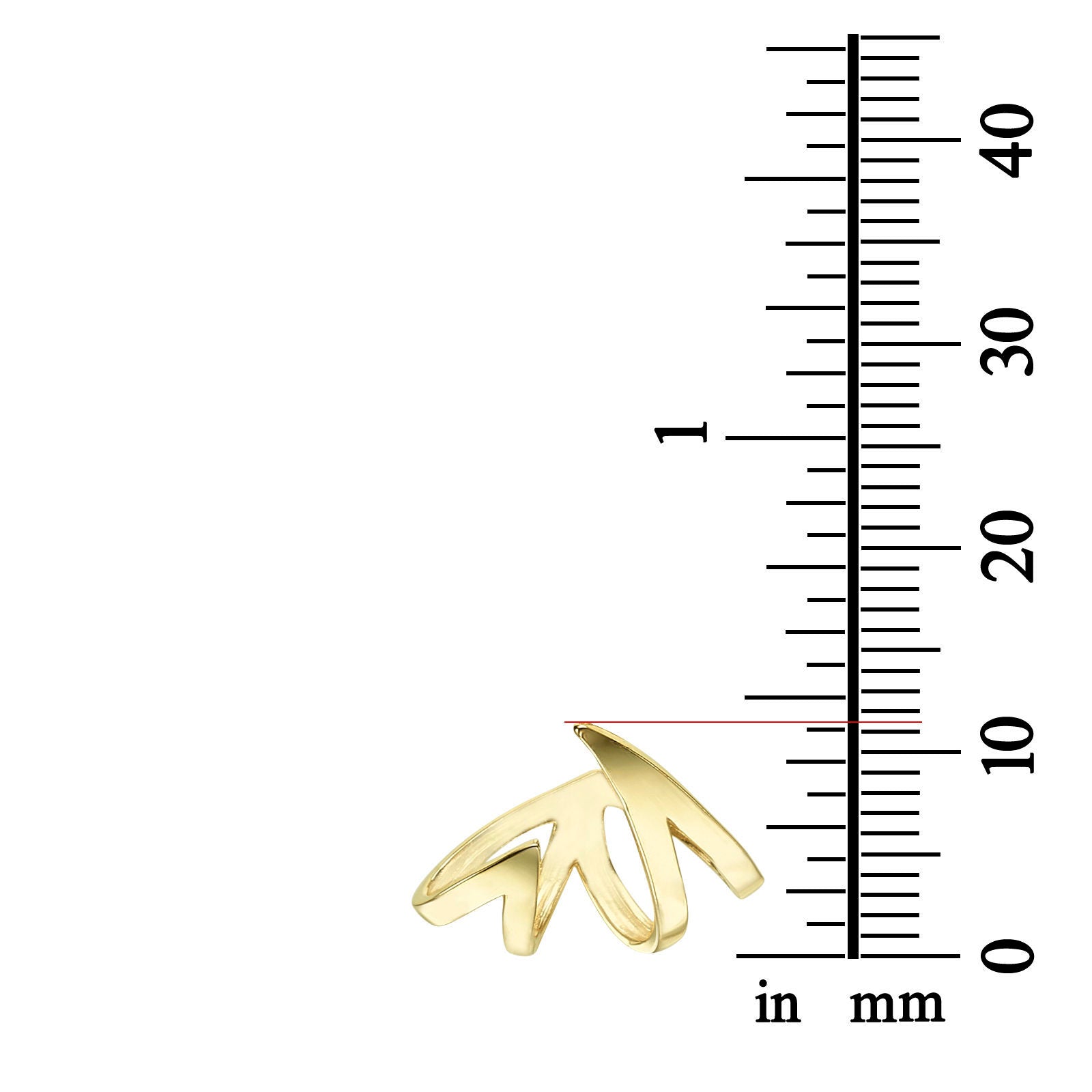 עגילים צמודים מזהב לבן 14 קראט - אש ולהבה עגילים צמודים מזהב לבן 14 קראט - אש ולהבה