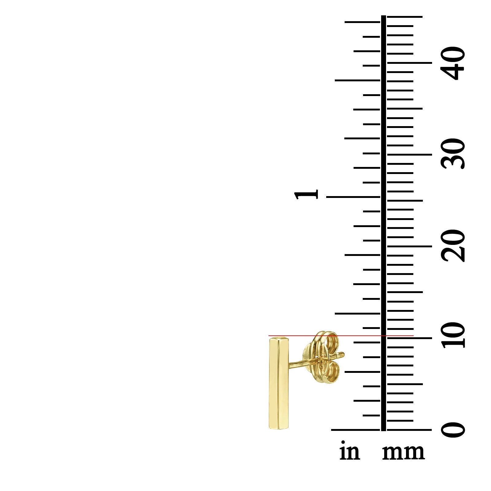 עגילים צמודים מזהב לבן 14 קראט - בר זהב עגילים צמודים מזהב לבן 14 קראט - בר זהב